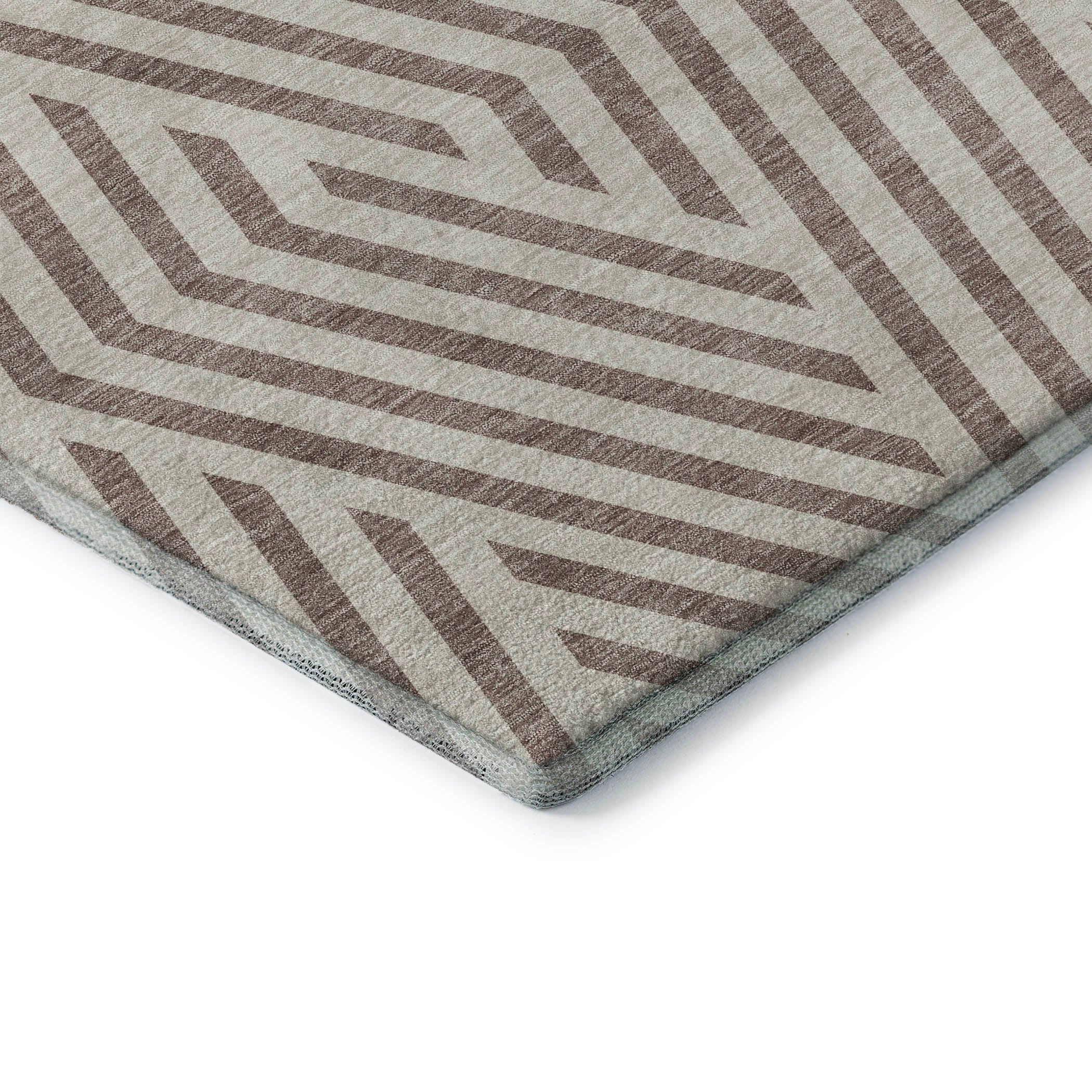 Oaxaca Machine Washable Transitional Taupe Brown Rug 1'8" x 2'6" #shape_Rectangle