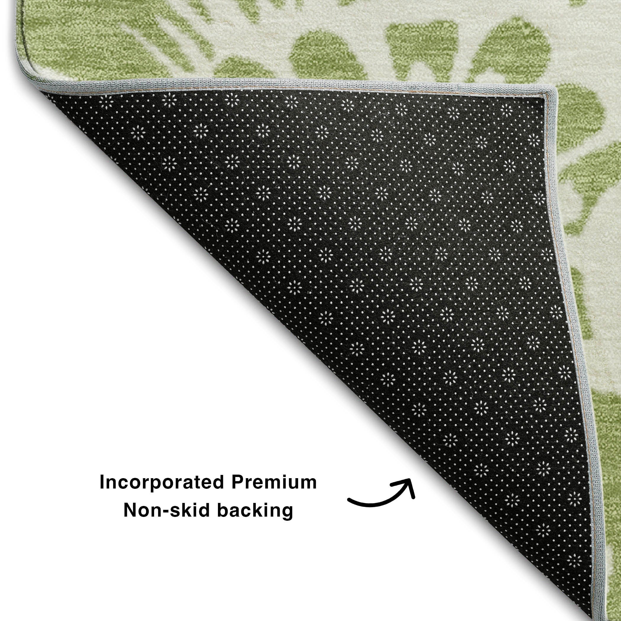 Cartagena Machine Washable Transitional Aloe Green Rug 1'8" x 2'6" #shape_Rectangle