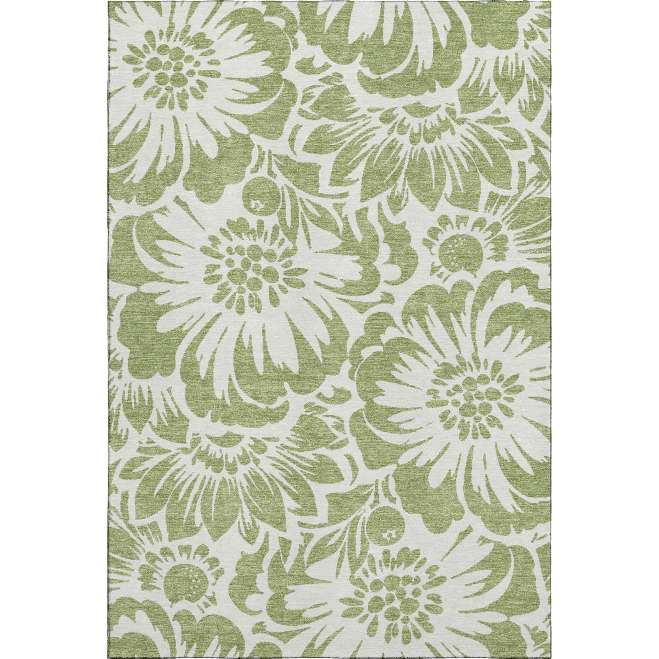 Cartagena Machine Washable Transitional Aloe Green Rug 2'6" x 3'10" #shape_Rectangle