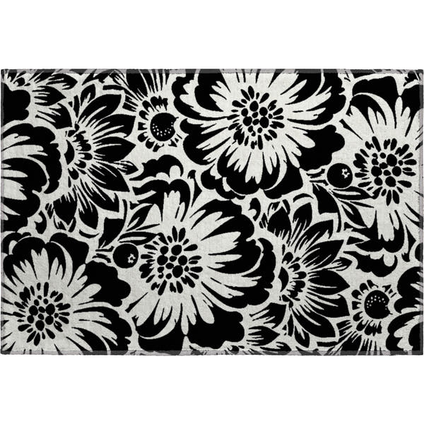 Cartagena Machine Washable Transitional Black Rug 1'8" x 2'6"
