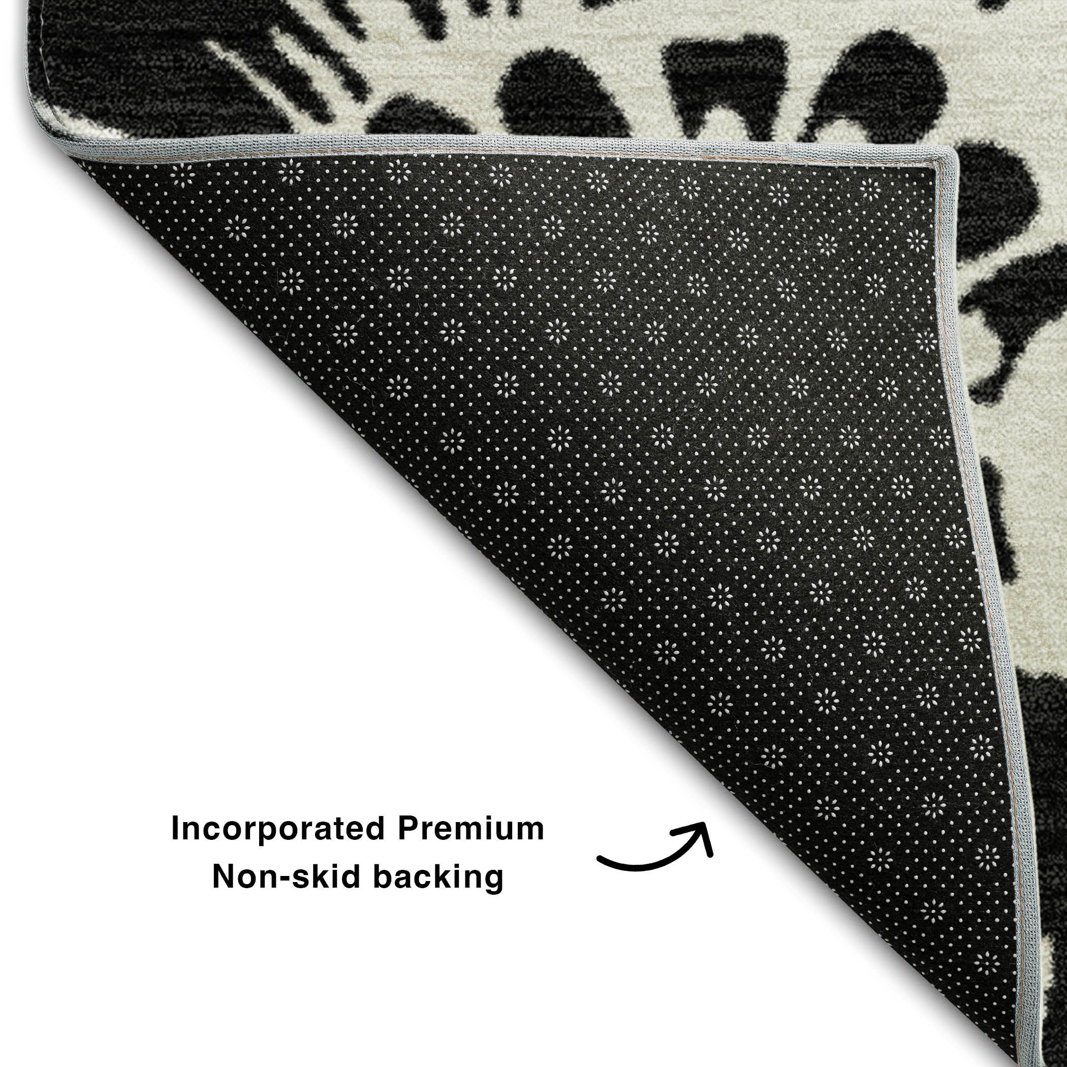 Cartagena Machine Washable Transitional Black Rug 1'8" x 2'6" #shape_Rectangle