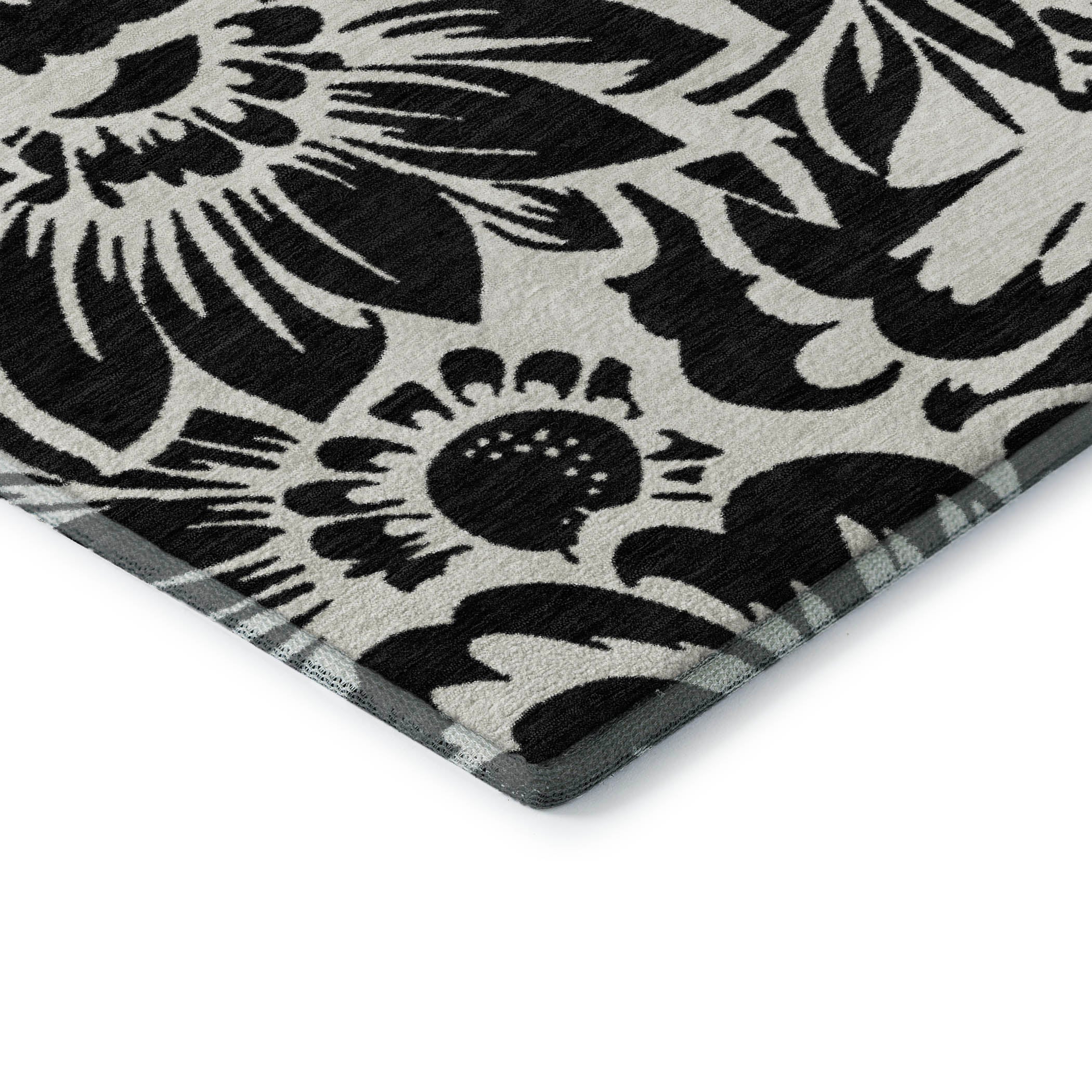 Cartagena Machine Washable Transitional Black Rug 1'8" x 2'6" #shape_Rectangle