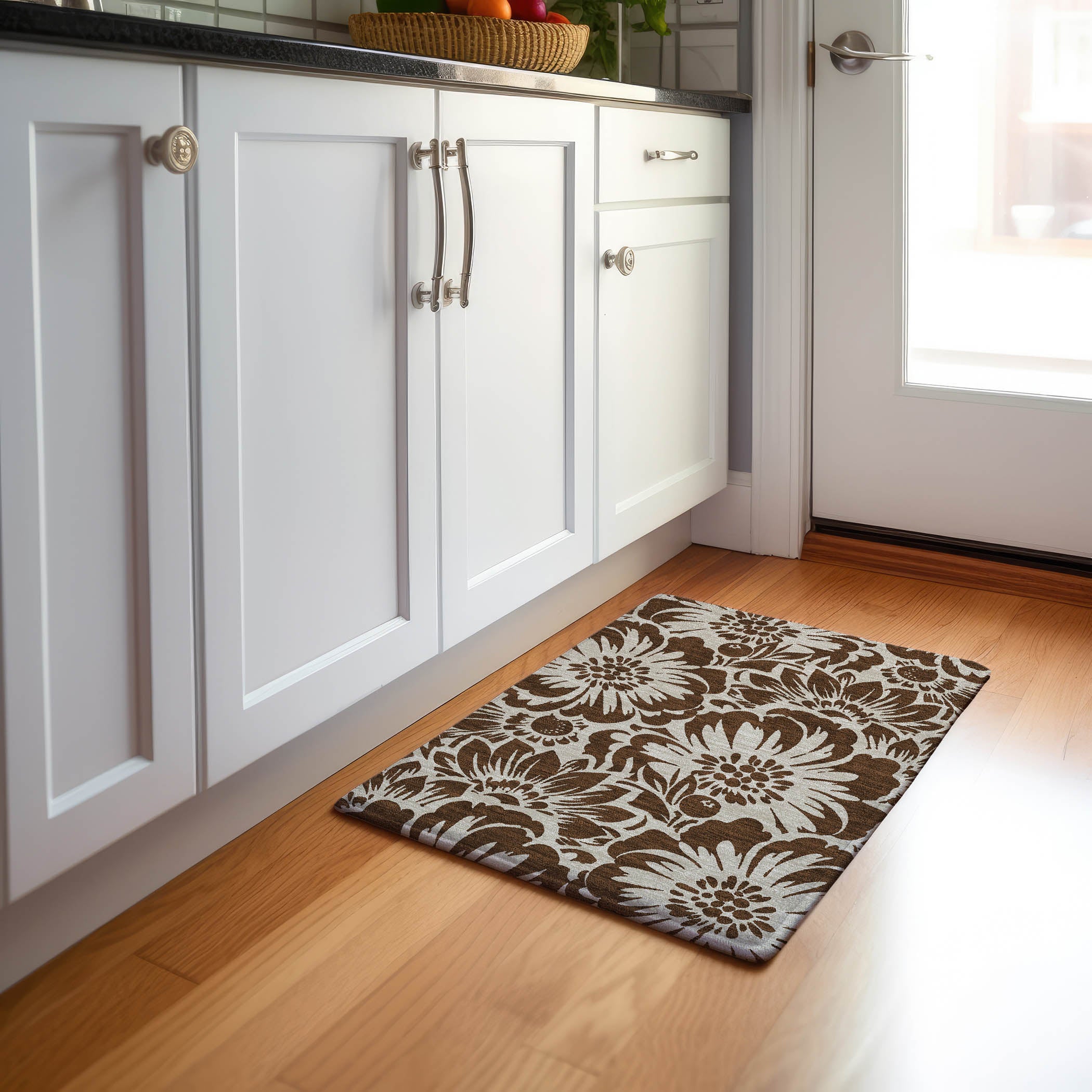 Cartagena Machine Washable Transitional Brown Rug 1'8" x 2'6" #shape_Rectangle