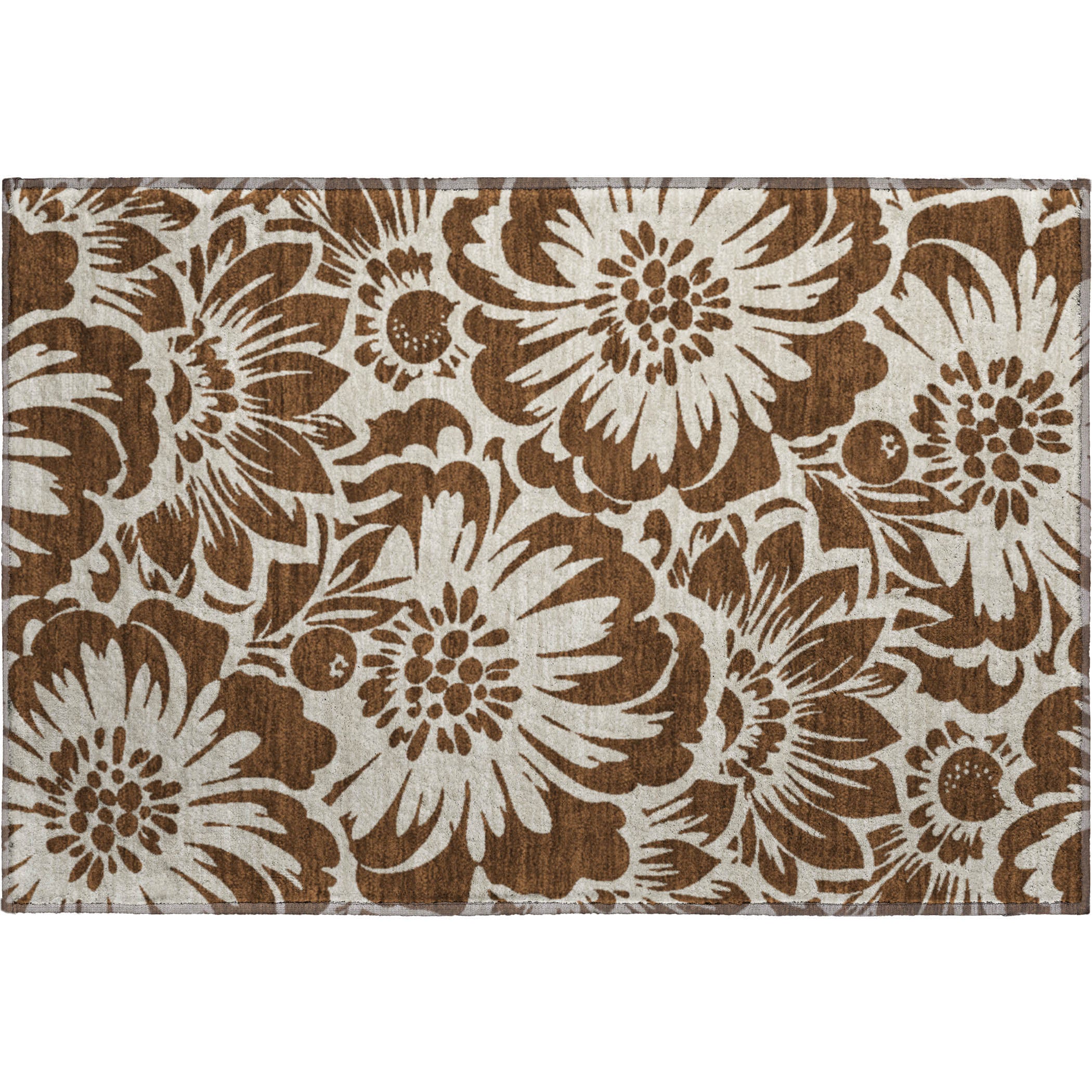 Cartagena Machine Washable Transitional Brown Rug 1'8" x 2'6" #shape_Rectangle