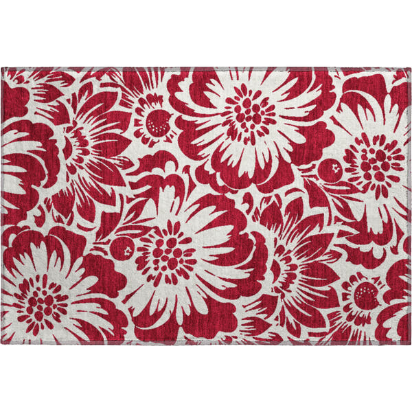 Cartagena Machine Washable Transitional Burgundy Red Rug 1'8" x 2'6"