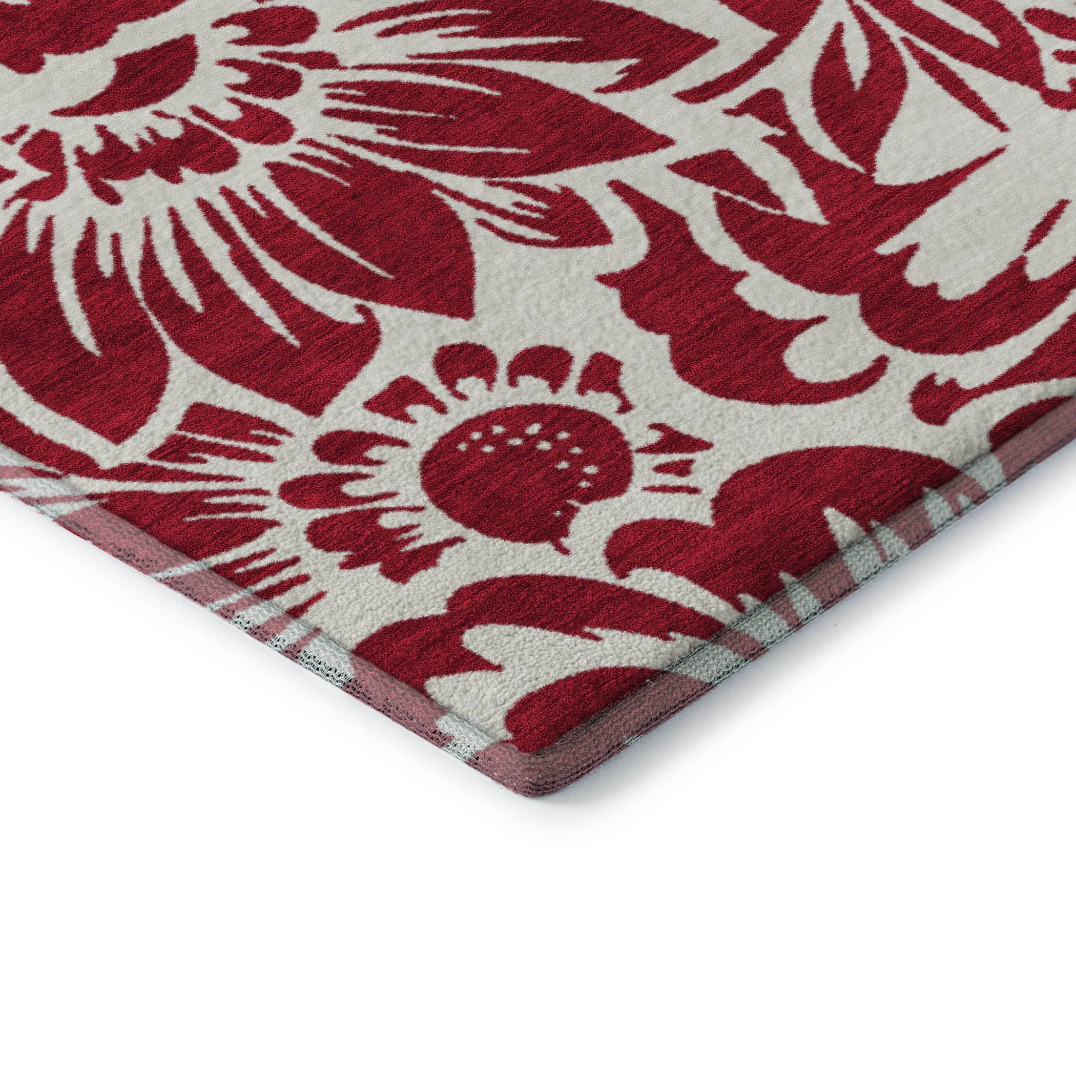 Cartagena Machine Washable Transitional Burgundy Red Rug 1'8" x 2'6" #shape_Rectangle