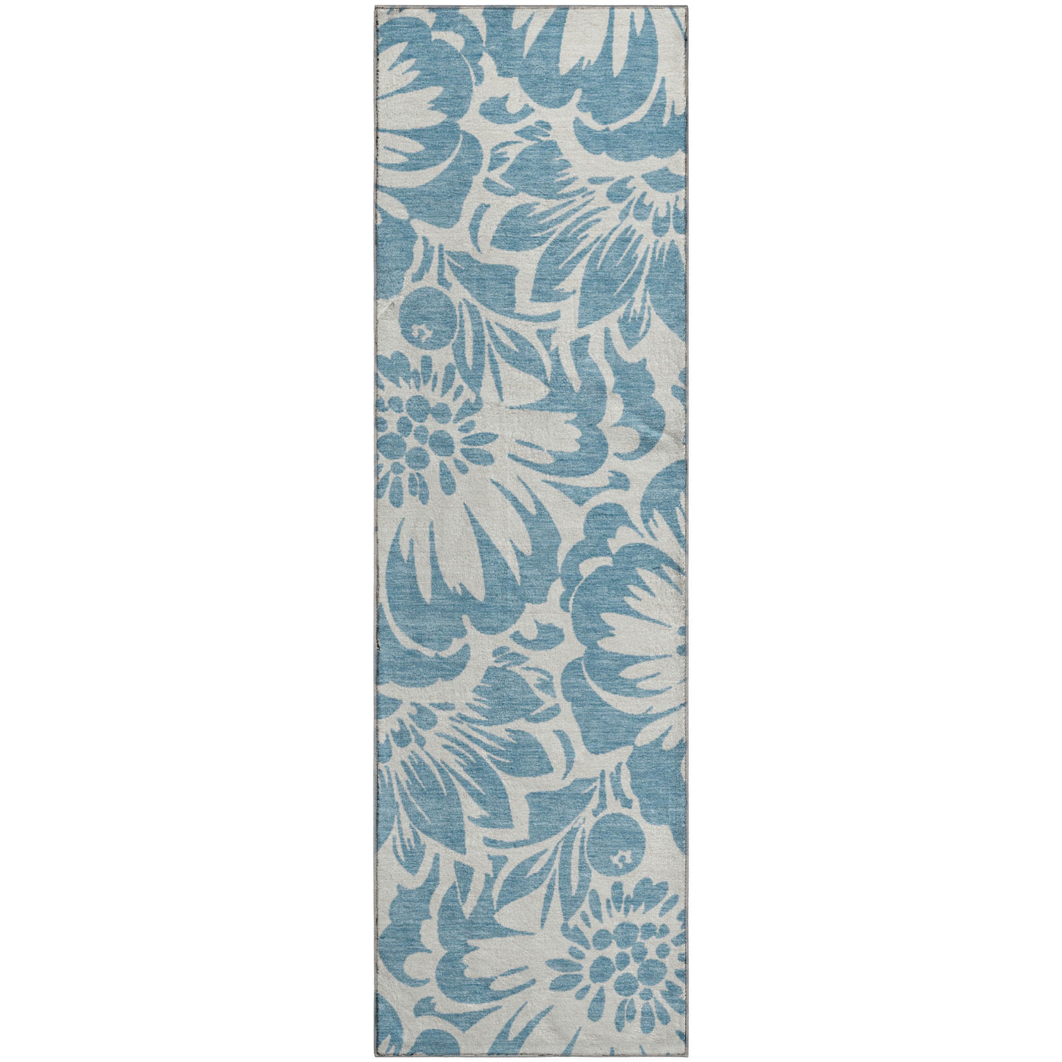 Cartagena Machine Washable Transitional Denim Blue Rug 2'3" x 7'6" #shape_Runner