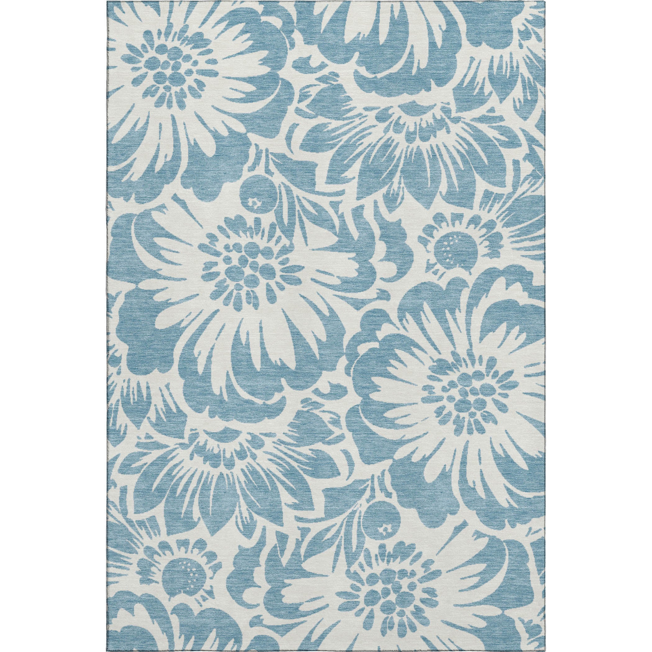Cartagena Machine Washable Transitional Denim Blue Rug 2'6" x 3'10" #shape_Rectangle