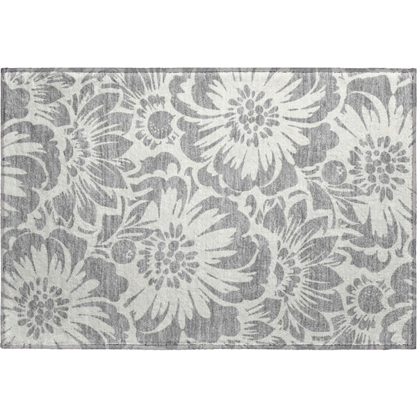 Cartagena Machine Washable Transitional Gray Rug 1'8" x 2'6"