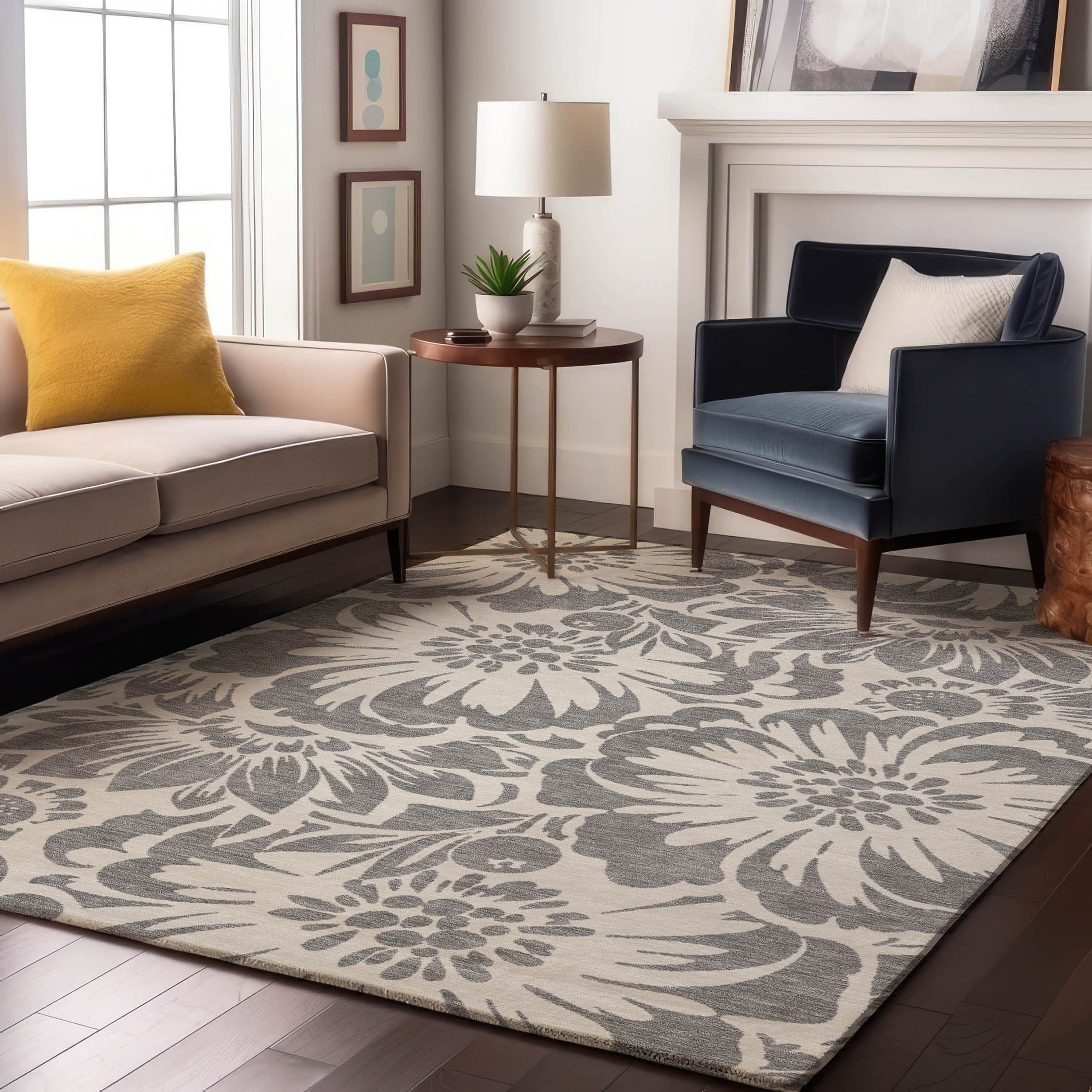 Cartagena Machine Washable Transitional Gray Rug 2'6" x 3'10" #shape_Rectangle