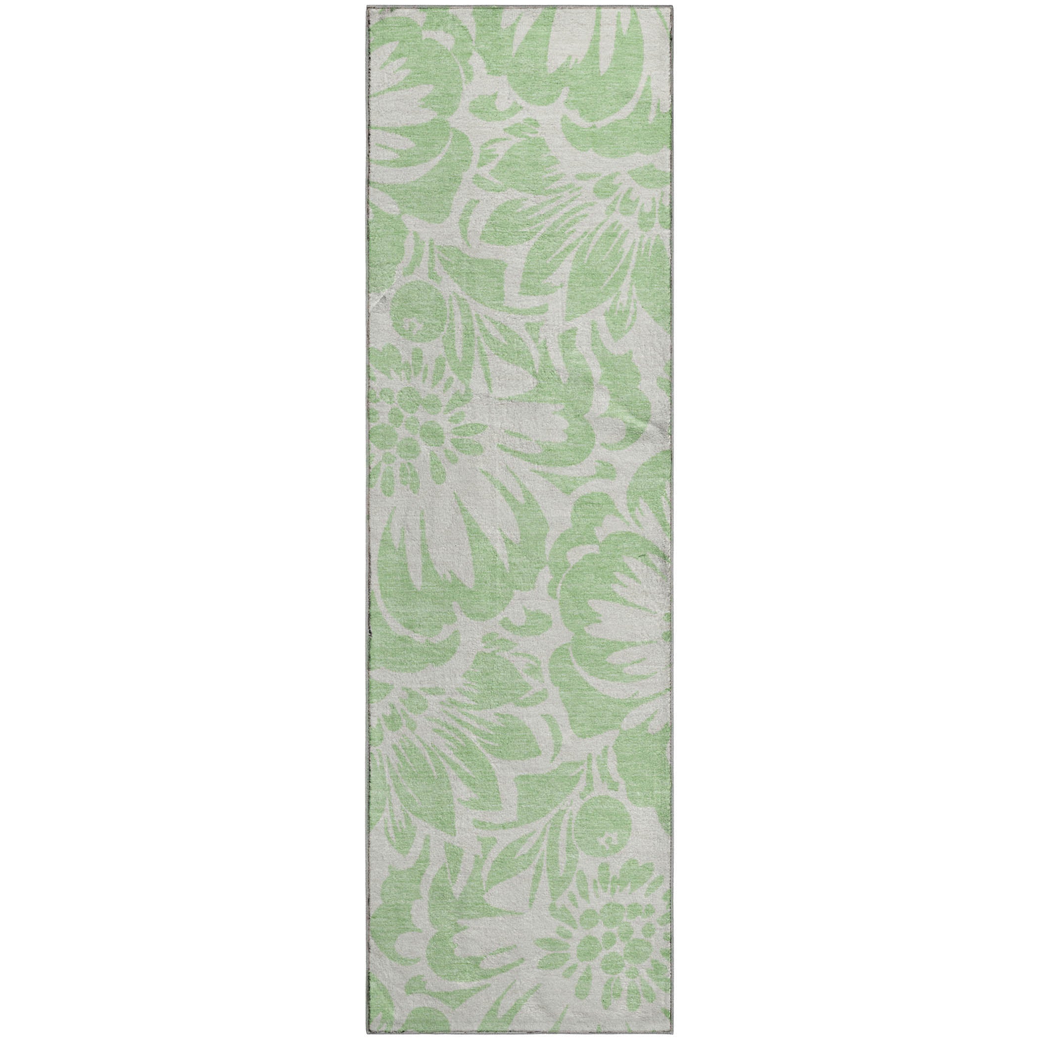 Cartagena Machine Washable Transitional Mint Green Rug 2'3" x 7'6" #shape_Runner