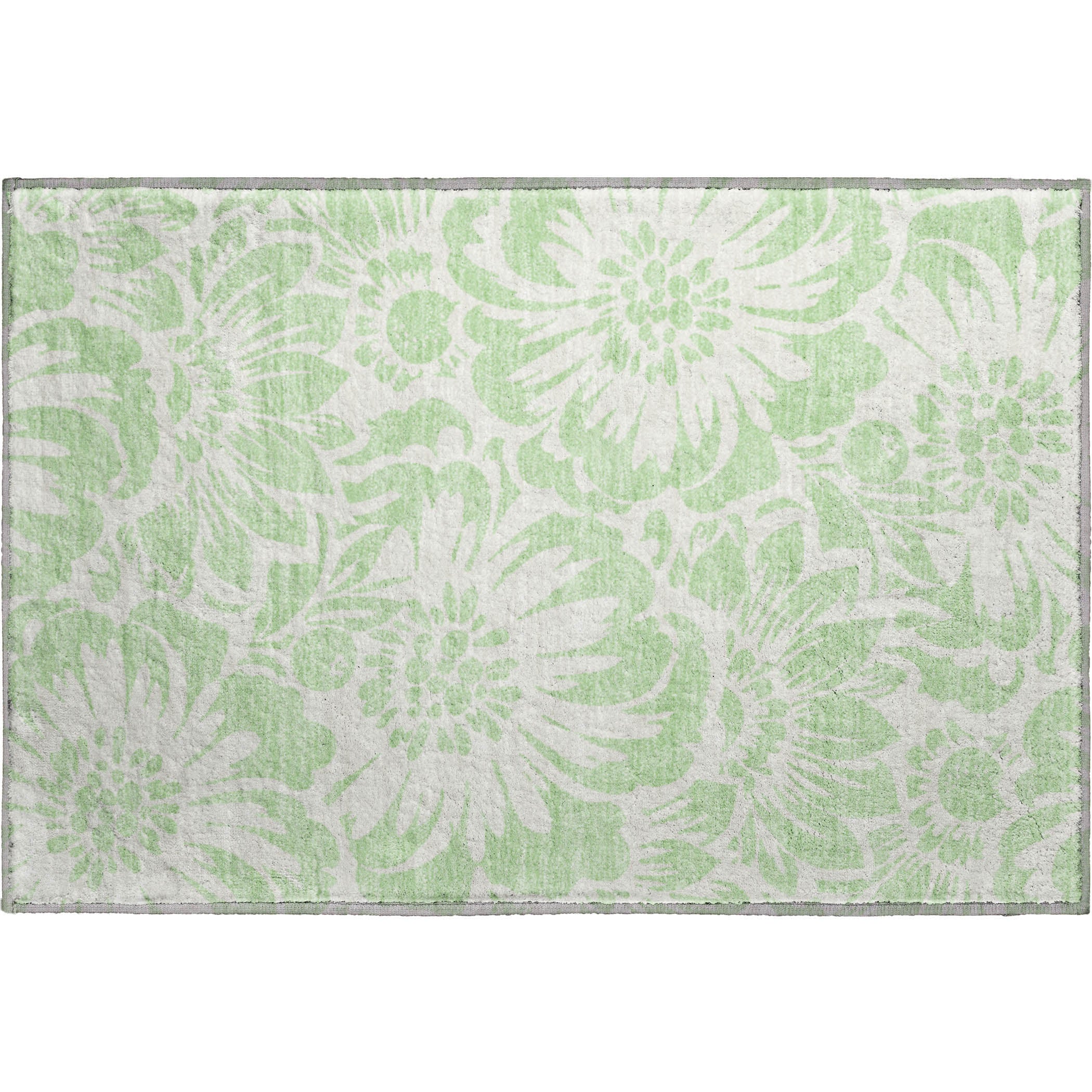 Cartagena Machine Washable Transitional Mint Green Rug 1'8" x 2'6" #shape_Rectangle