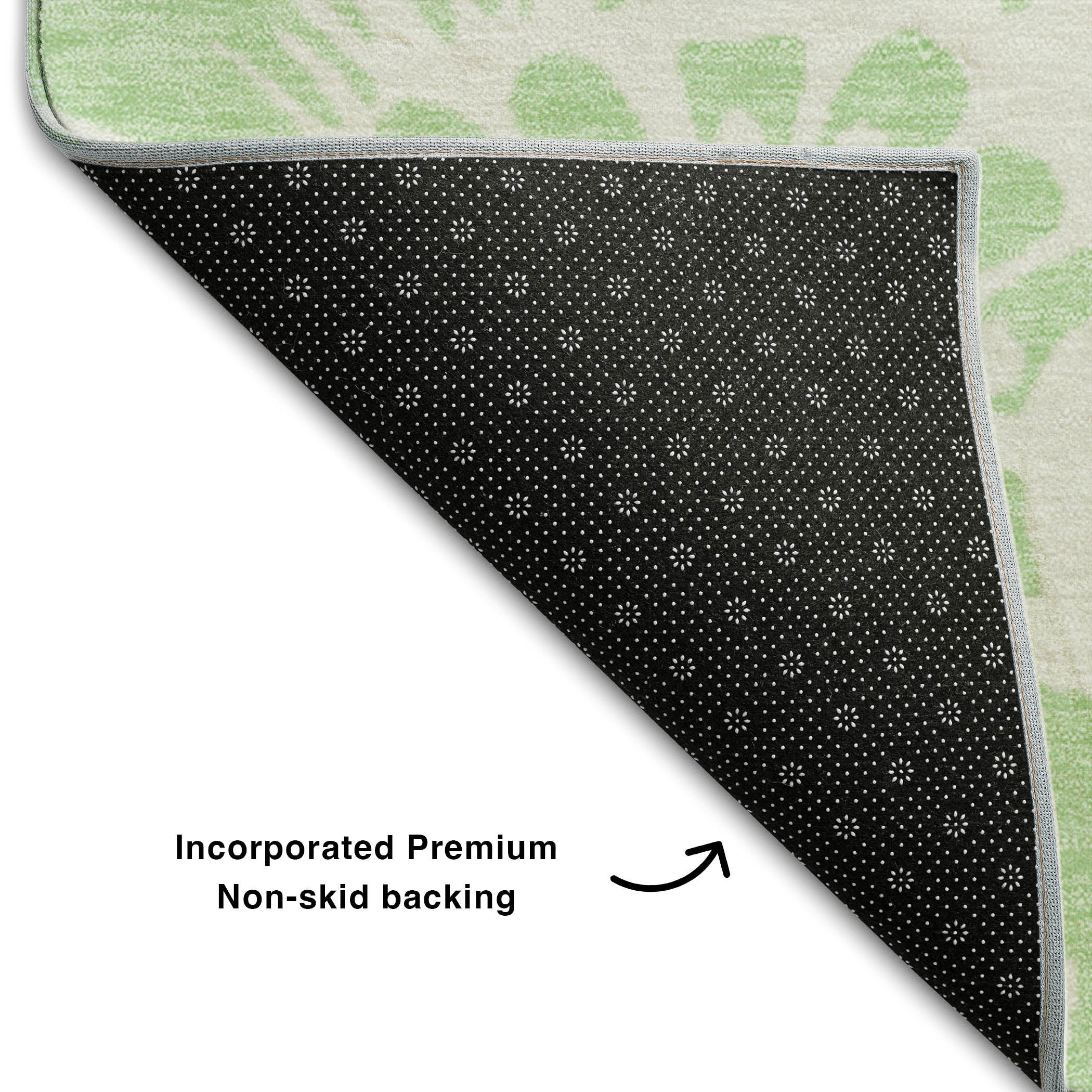 Cartagena Machine Washable Transitional Mint Green Rug 1'8" x 2'6" #shape_Rectangle