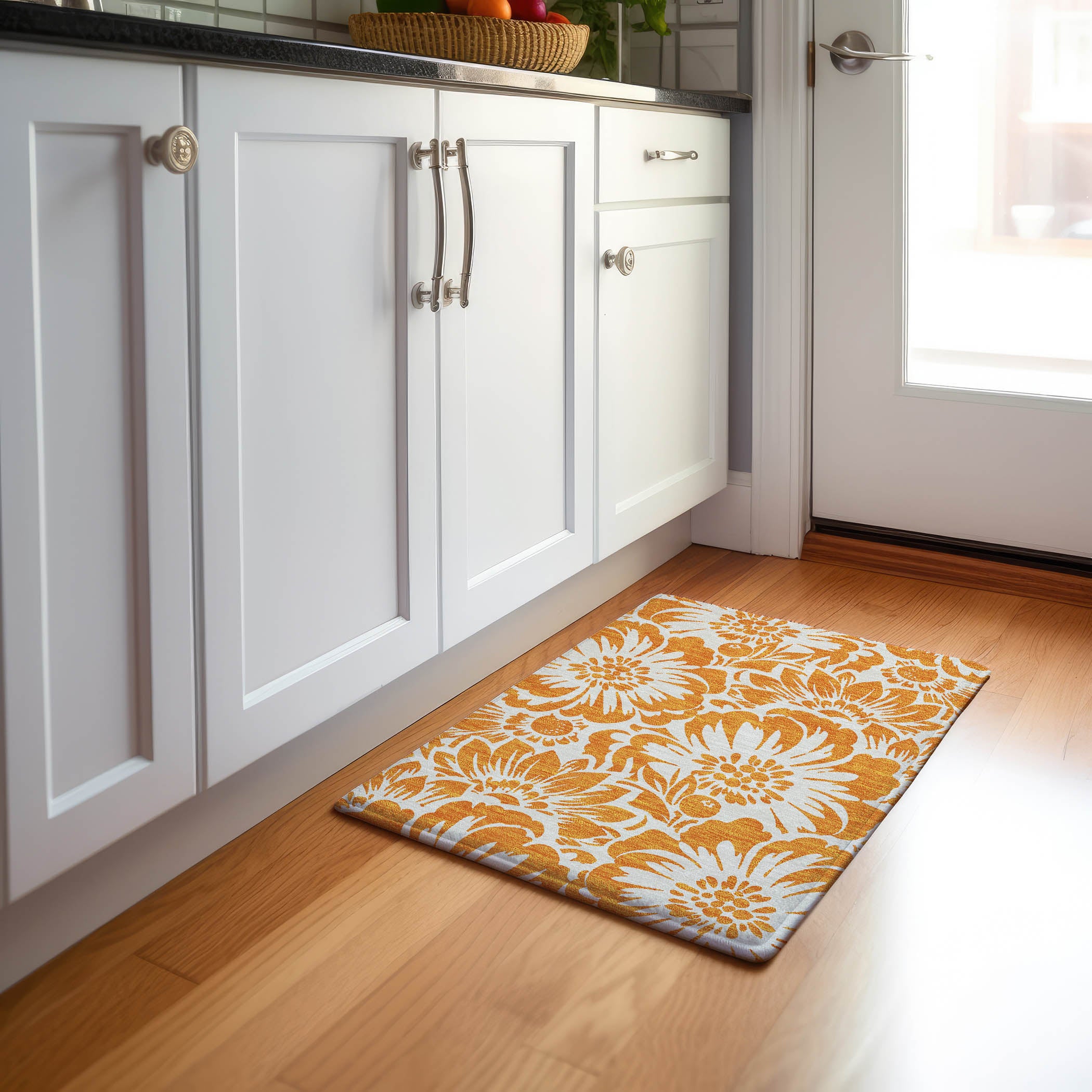 Cartagena Machine Washable Transitional Orange Rug 1'8" x 2'6" #shape_Rectangle