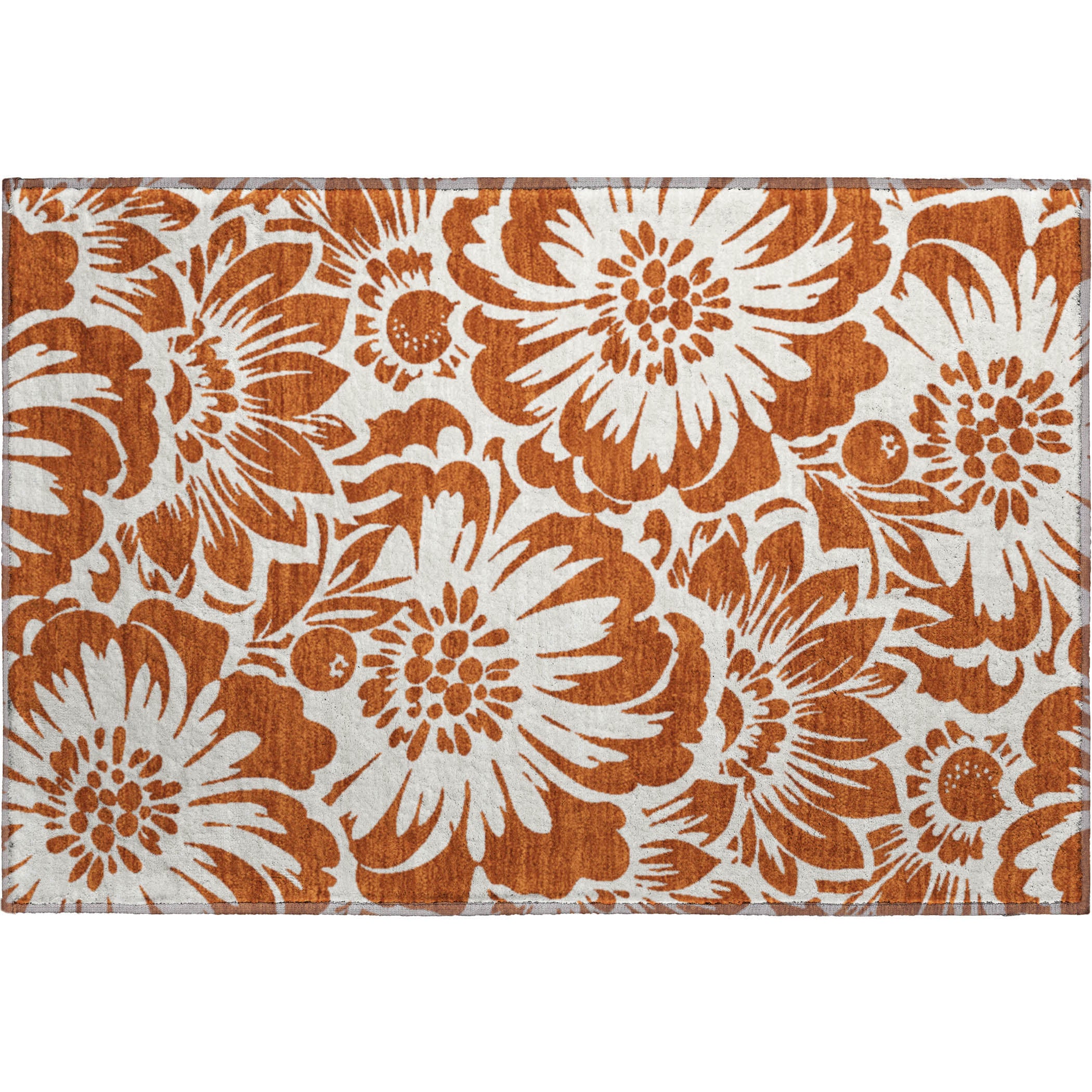 Cartagena Machine Washable Transitional Paprika Orange Rug 1'8" x 2'6" #shape_Rectangle