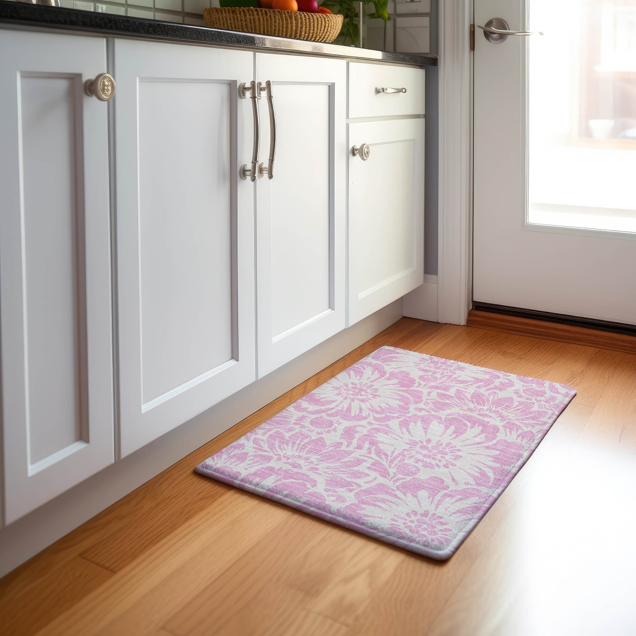 Cartagena Machine Washable Transitional Pink Rug 1'8" x 2'6" #shape_Rectangle