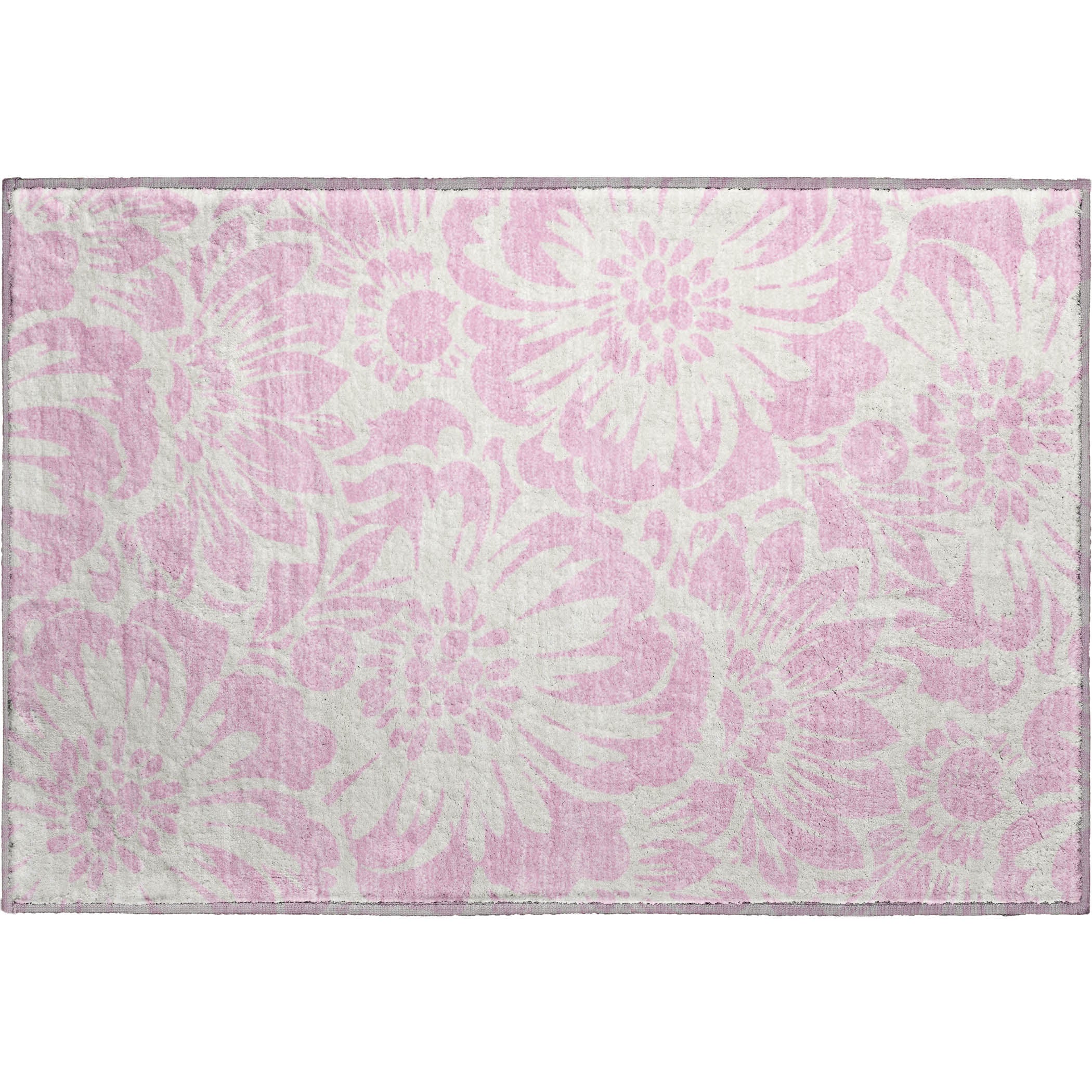 Cartagena Machine Washable Transitional Pink Rug 1'8" x 2'6" #shape_Rectangle