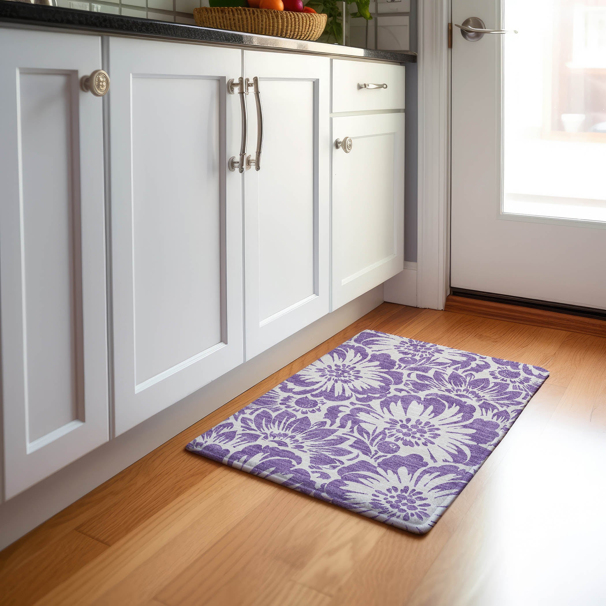 Cartagena Machine Washable Transitional Purple Rug 1'8" x 2'6" #shape_Rectangle