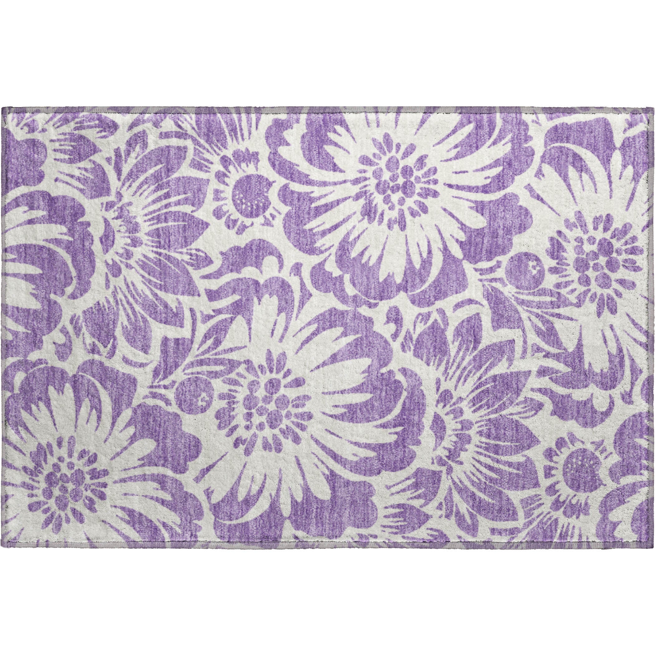 Cartagena Machine Washable Transitional Purple Rug 1'8" x 2'6" #shape_Rectangle