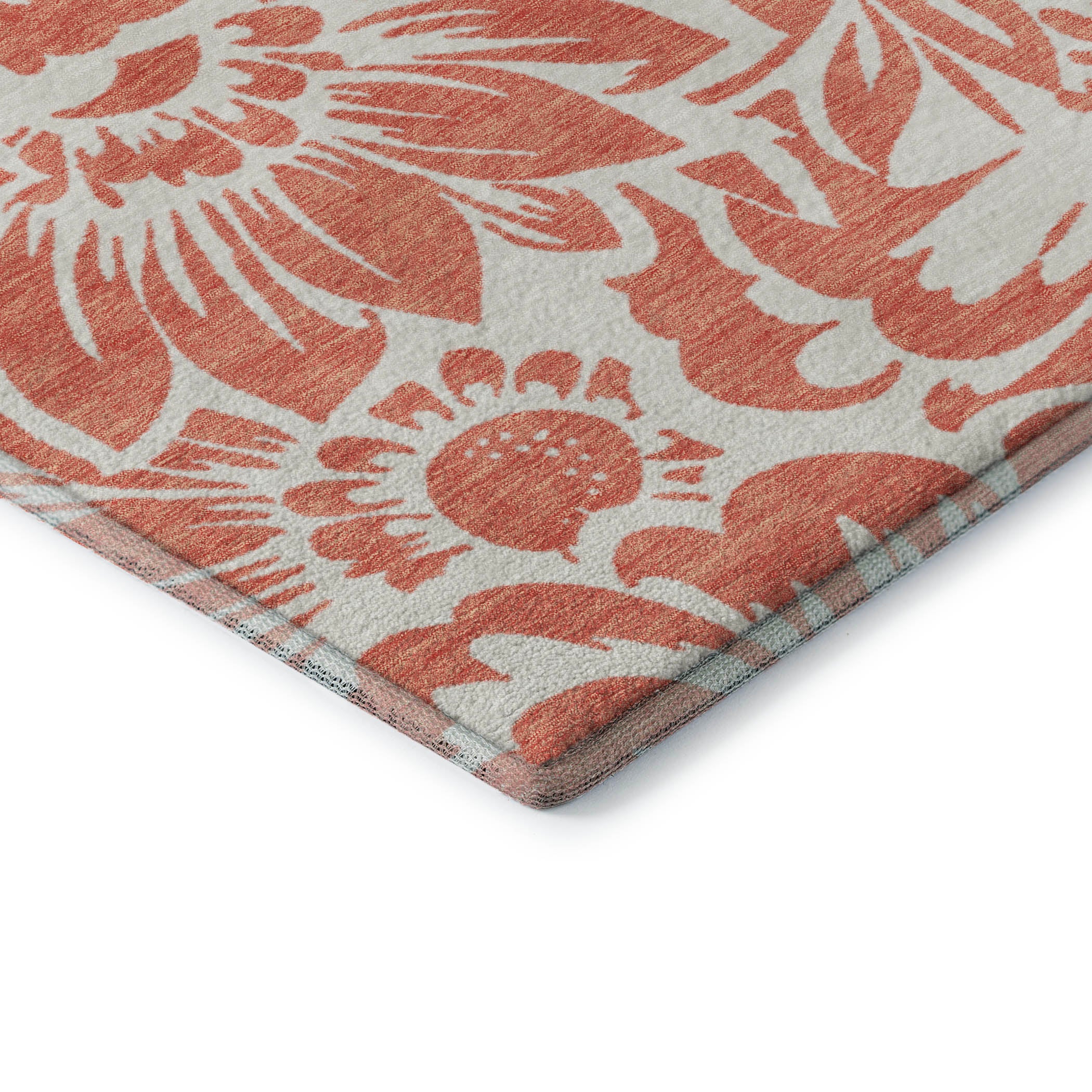 Cartagena Machine Washable Transitional Salmon Orange Rug 1'8" x 2'6" #shape_Rectangle