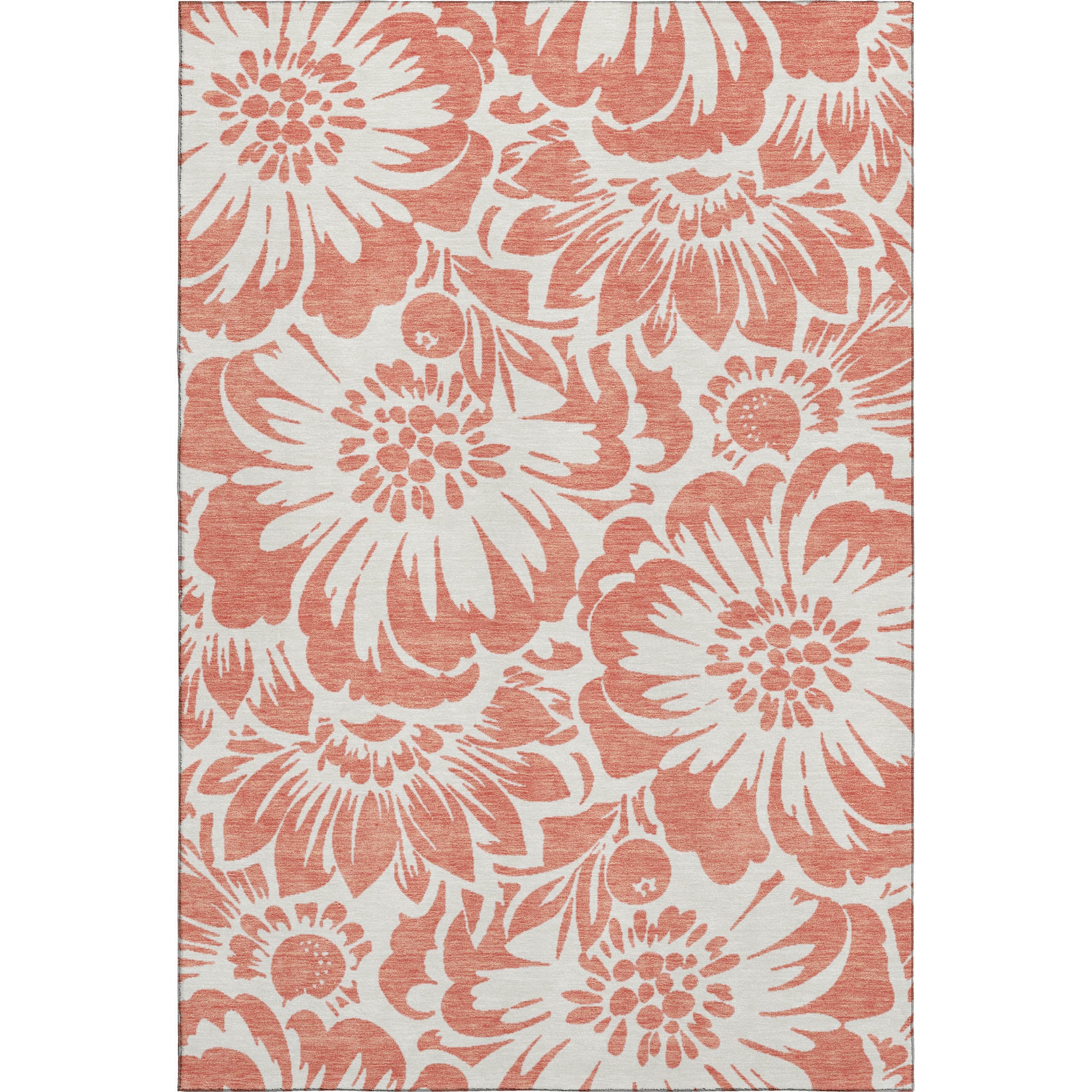 Cartagena Machine Washable Transitional Salmon Orange Rug 2'6" x 3'10" #shape_Rectangle