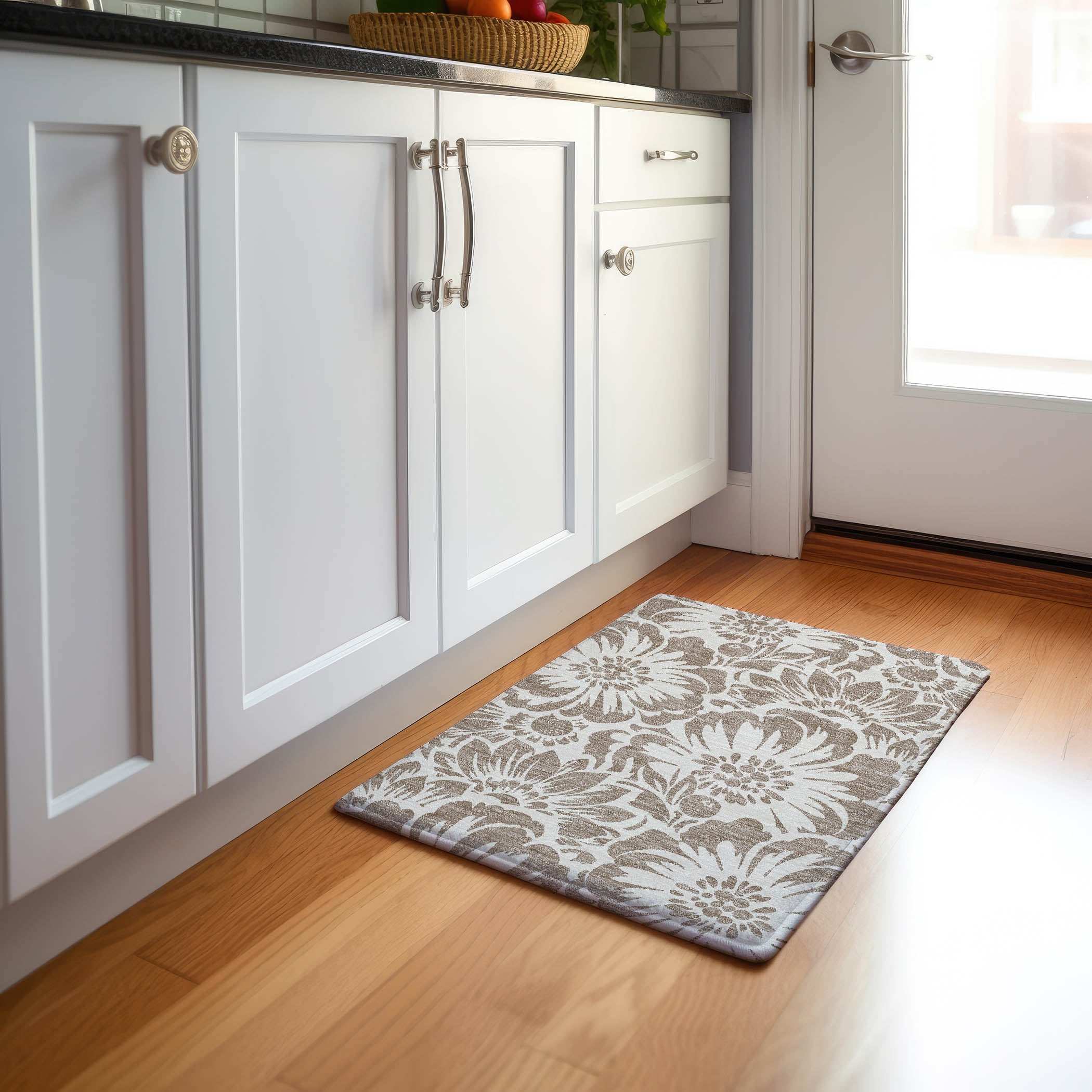 Cartagena Machine Washable Transitional Taupe Brown Rug 1'8" x 2'6" #shape_Rectangle