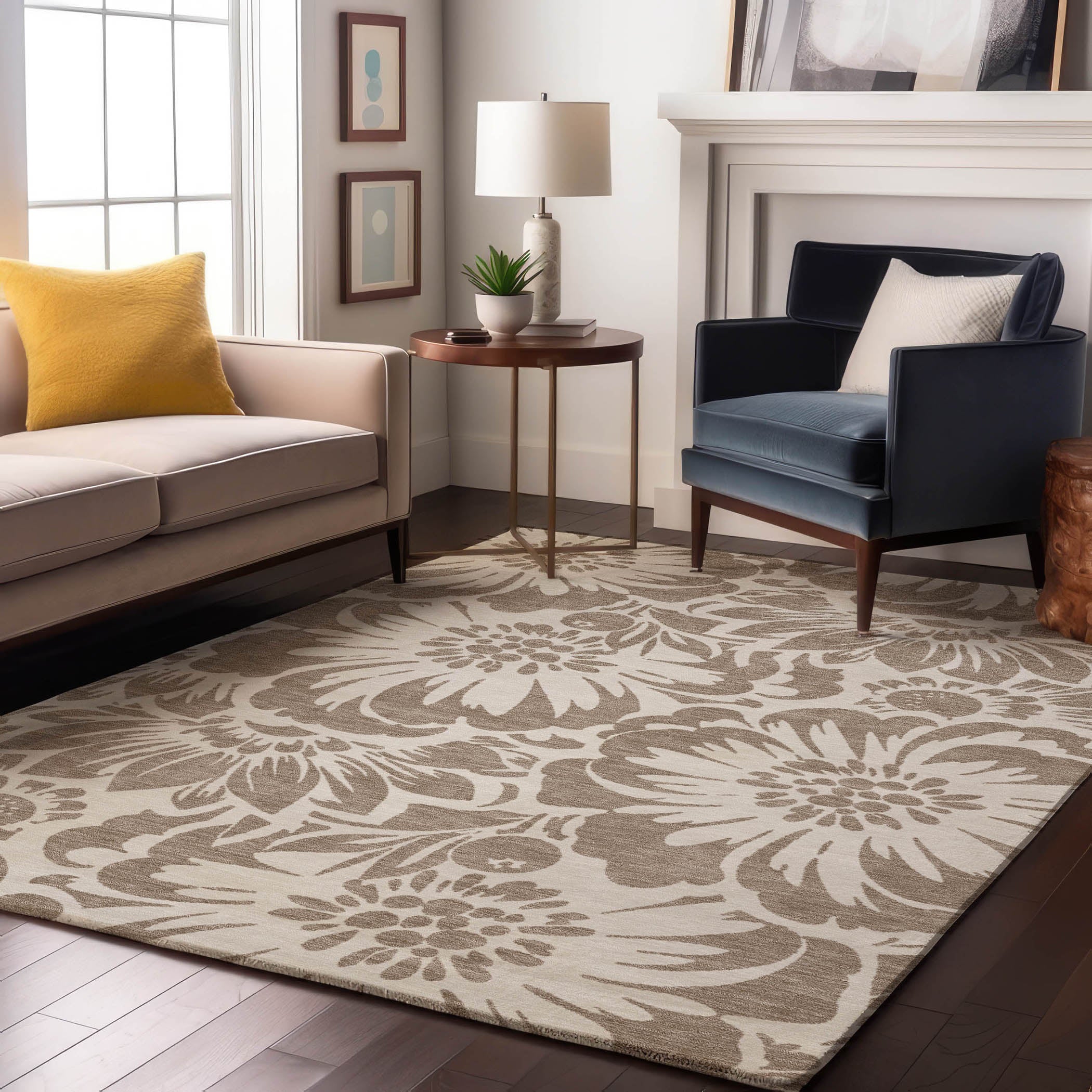 Cartagena Machine Washable Transitional Taupe Brown Rug 2'6" x 3'10" #shape_Rectangle