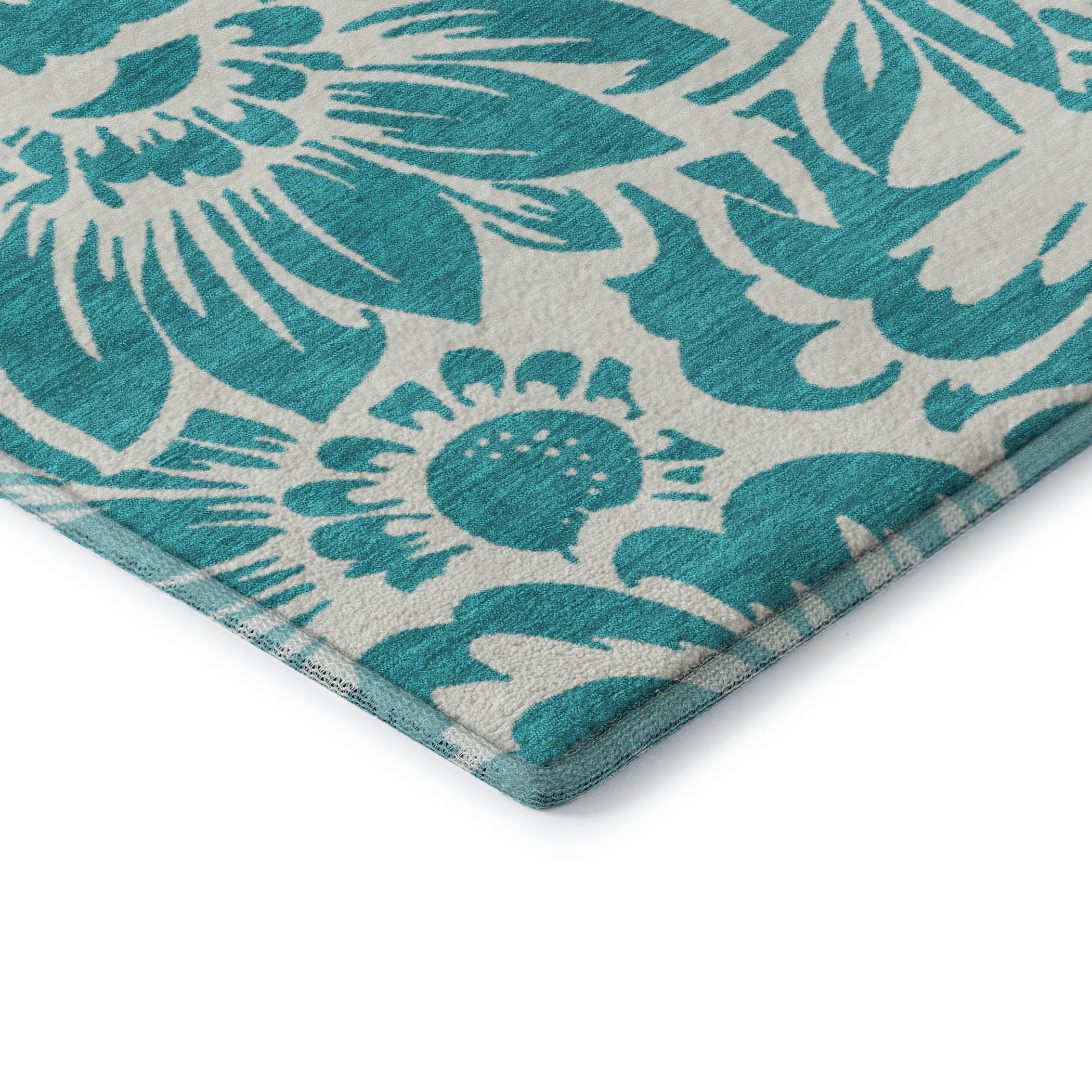 Cartagena Machine Washable Transitional Teal Rug 1'8" x 2'6" #shape_Rectangle
