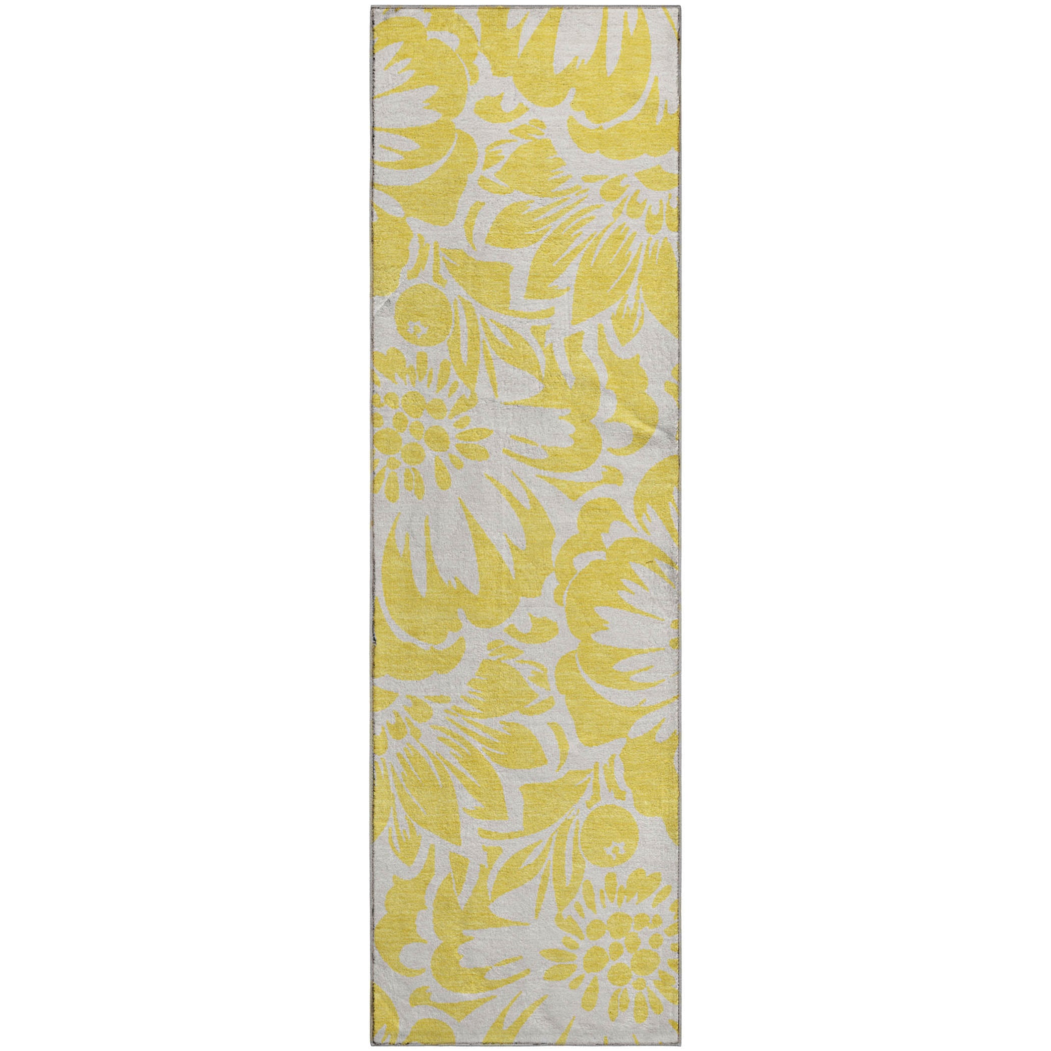Cartagena Machine Washable Transitional Yellow Gold Rug 2'3" x 7'6" #shape_Runner