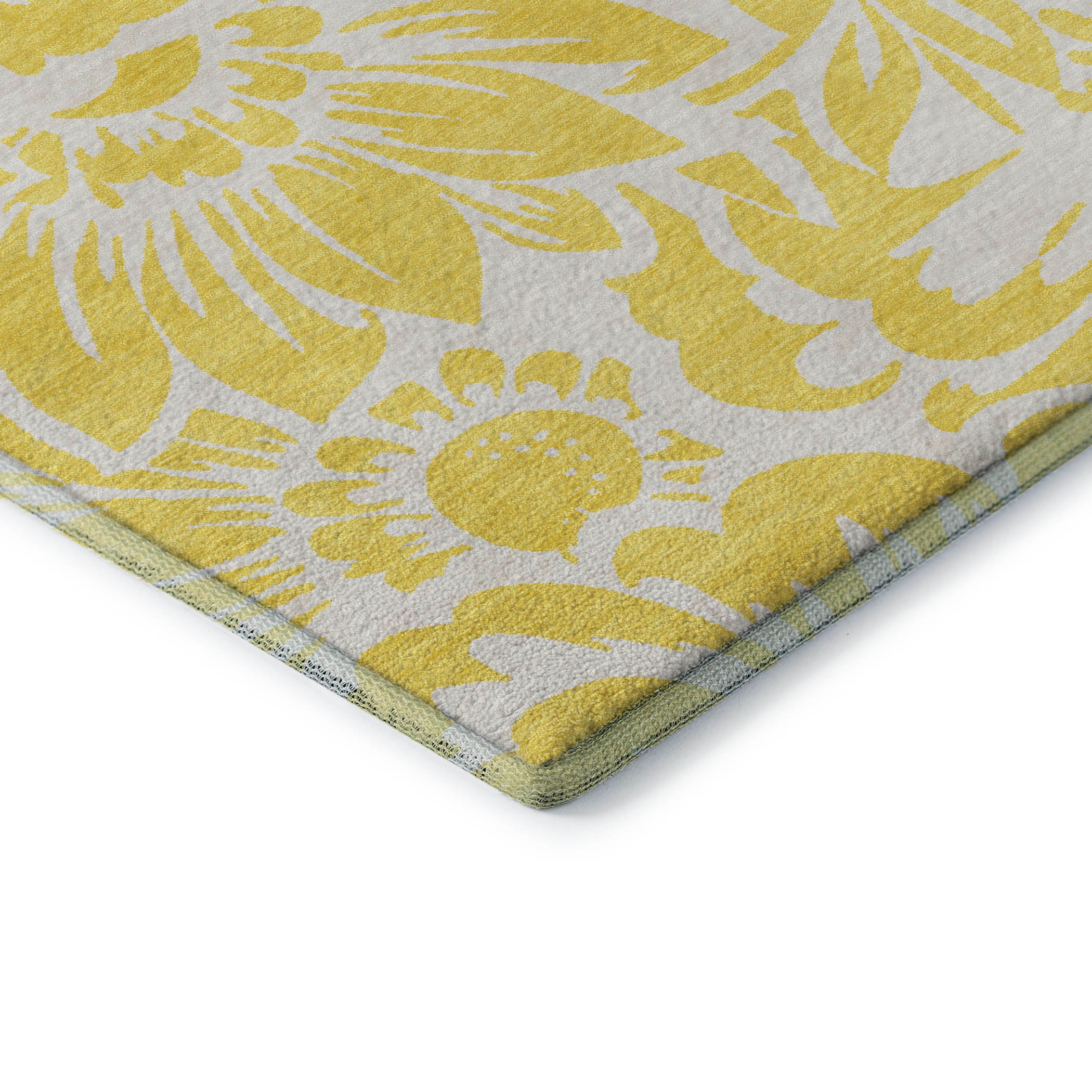 Cartagena Machine Washable Transitional Yellow Gold Rug 1'8" x 2'6" #shape_Rectangle