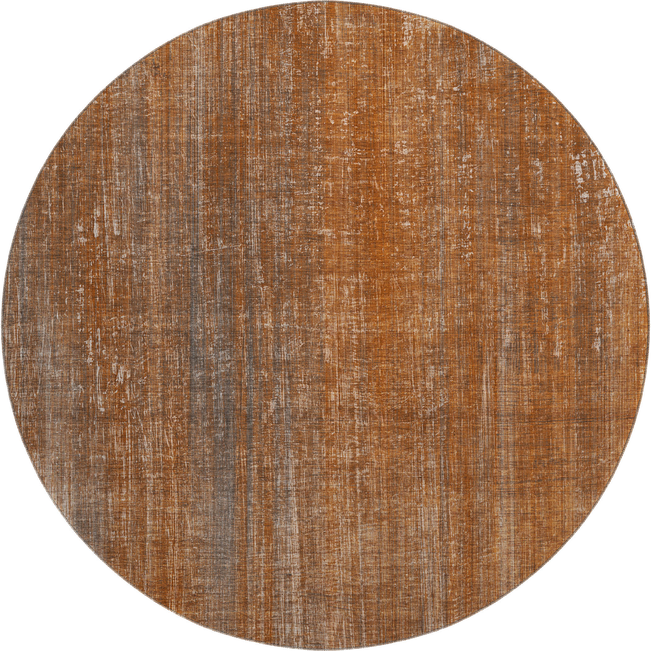 Budapest Machine Washable Transitional Paprika Orange Rug 8' x 8' #shape_Round