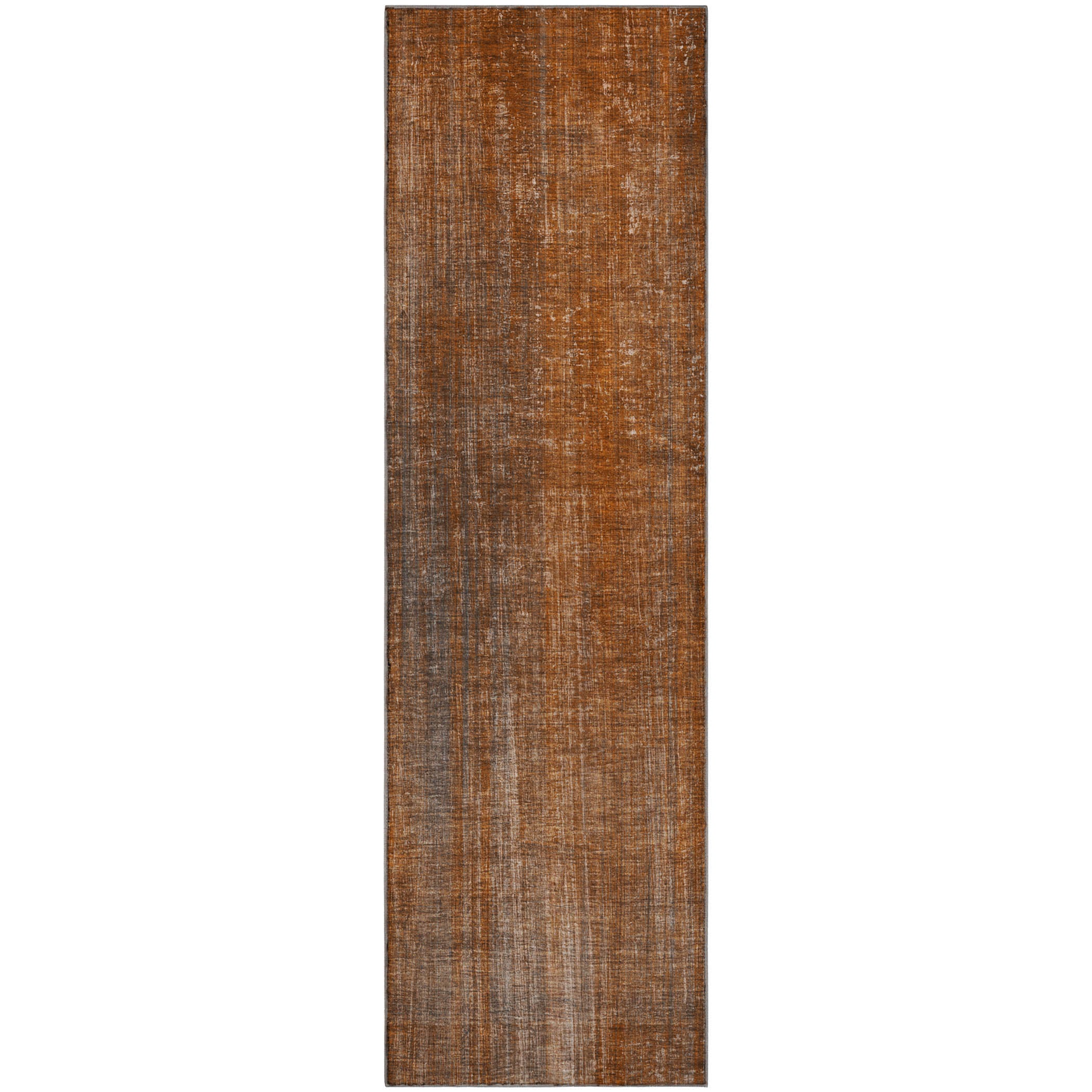 Budapest Machine Washable Transitional Paprika Orange Rug 2'3" x 7'6" #shape_Runner