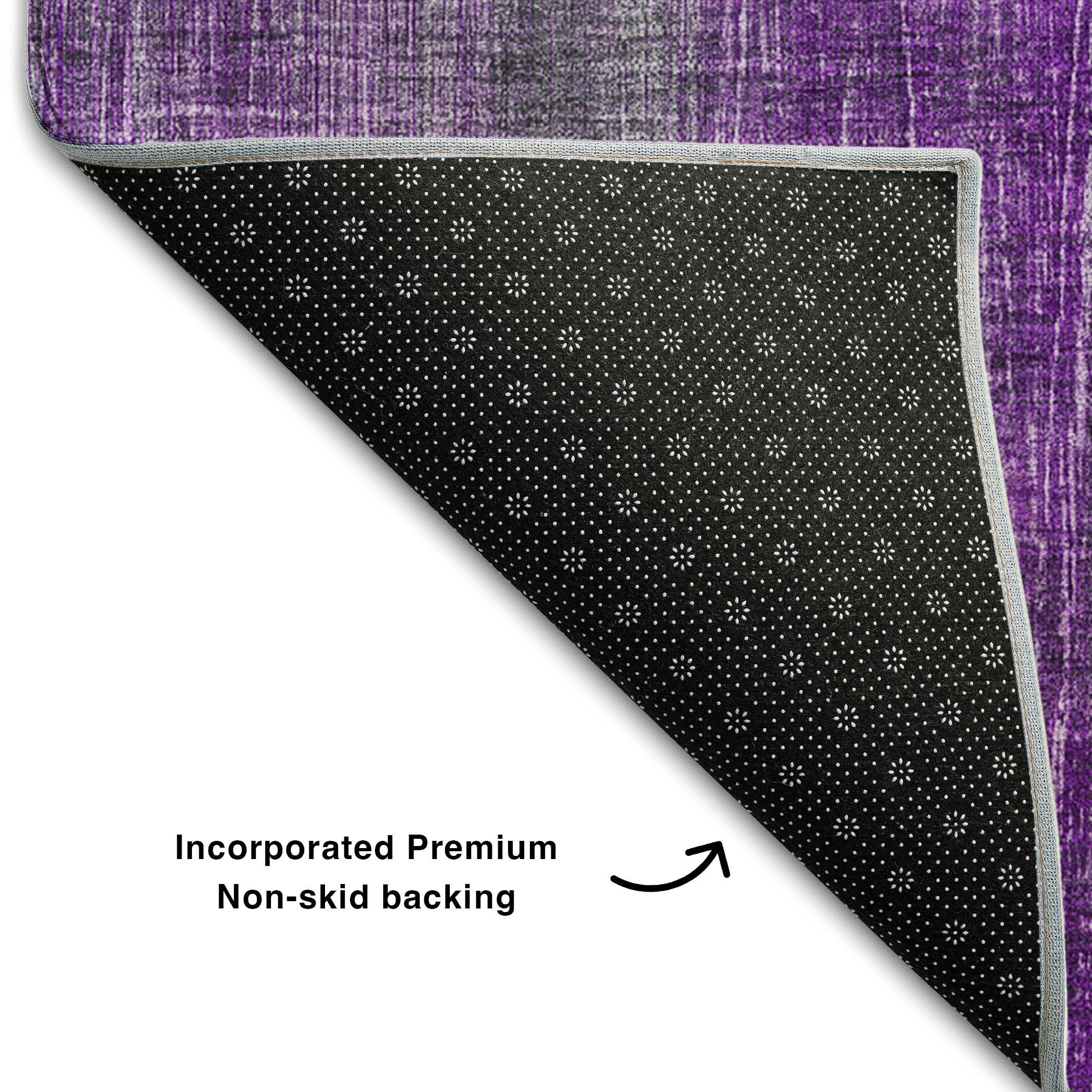 Budapest Machine Washable Transitional Purple Rug 1'8" x 2'6" #shape_Rectangle