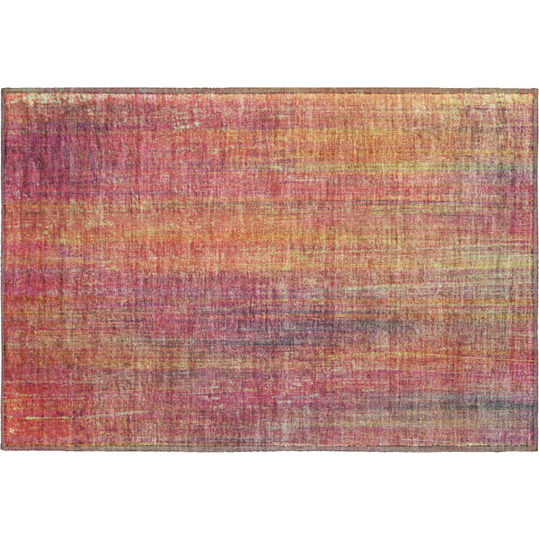 Budapest Machine Washable Transitional Red Rug 1'8" x 2'6"