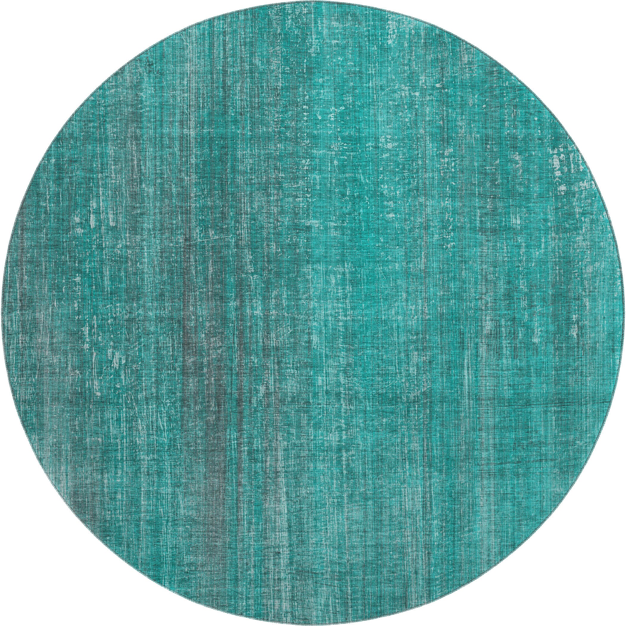 Budapest Machine Washable Transitional Teal Rug 8' x 8' #shape_Round