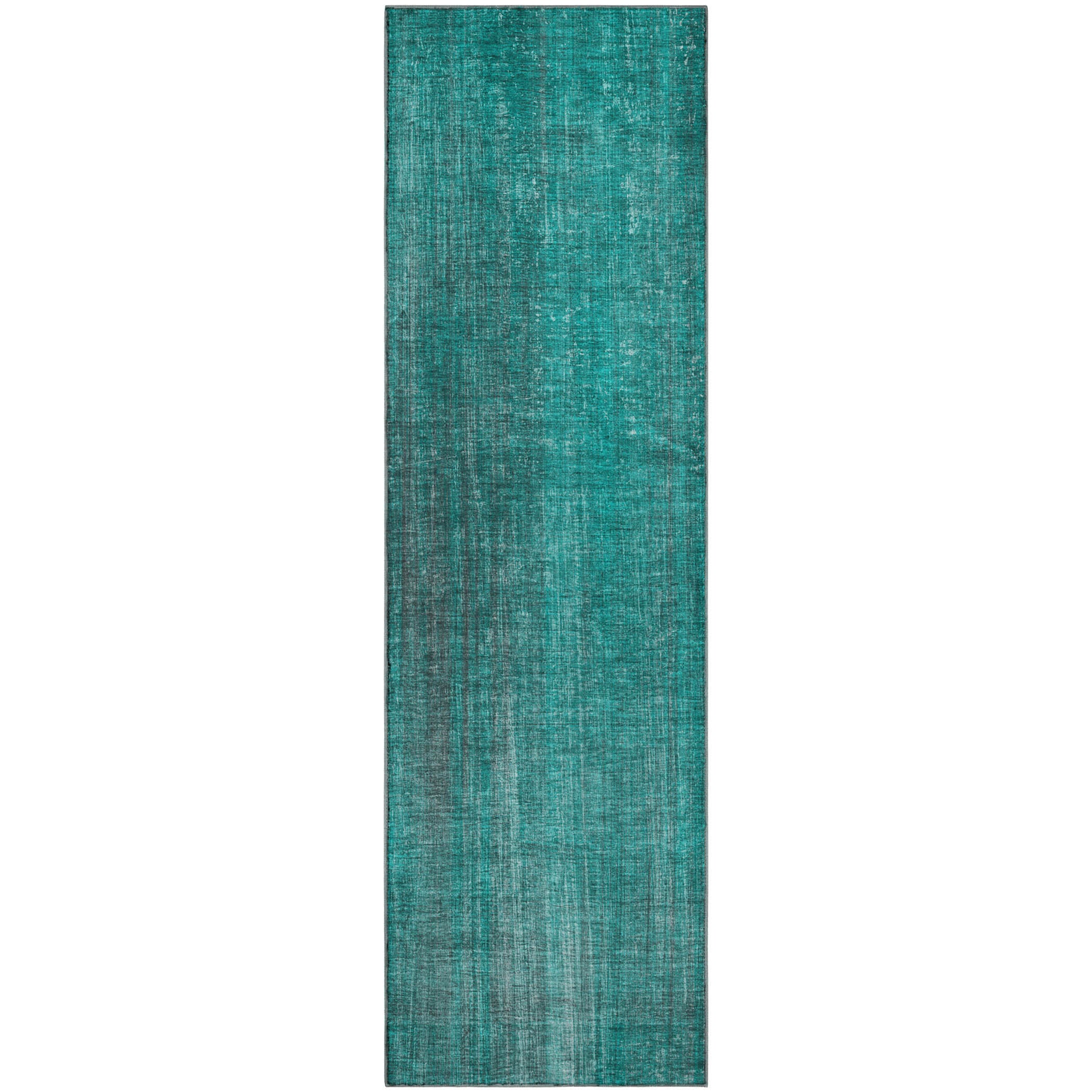 Budapest Machine Washable Transitional Teal Rug 2'3" x 7'6" #shape_Runner