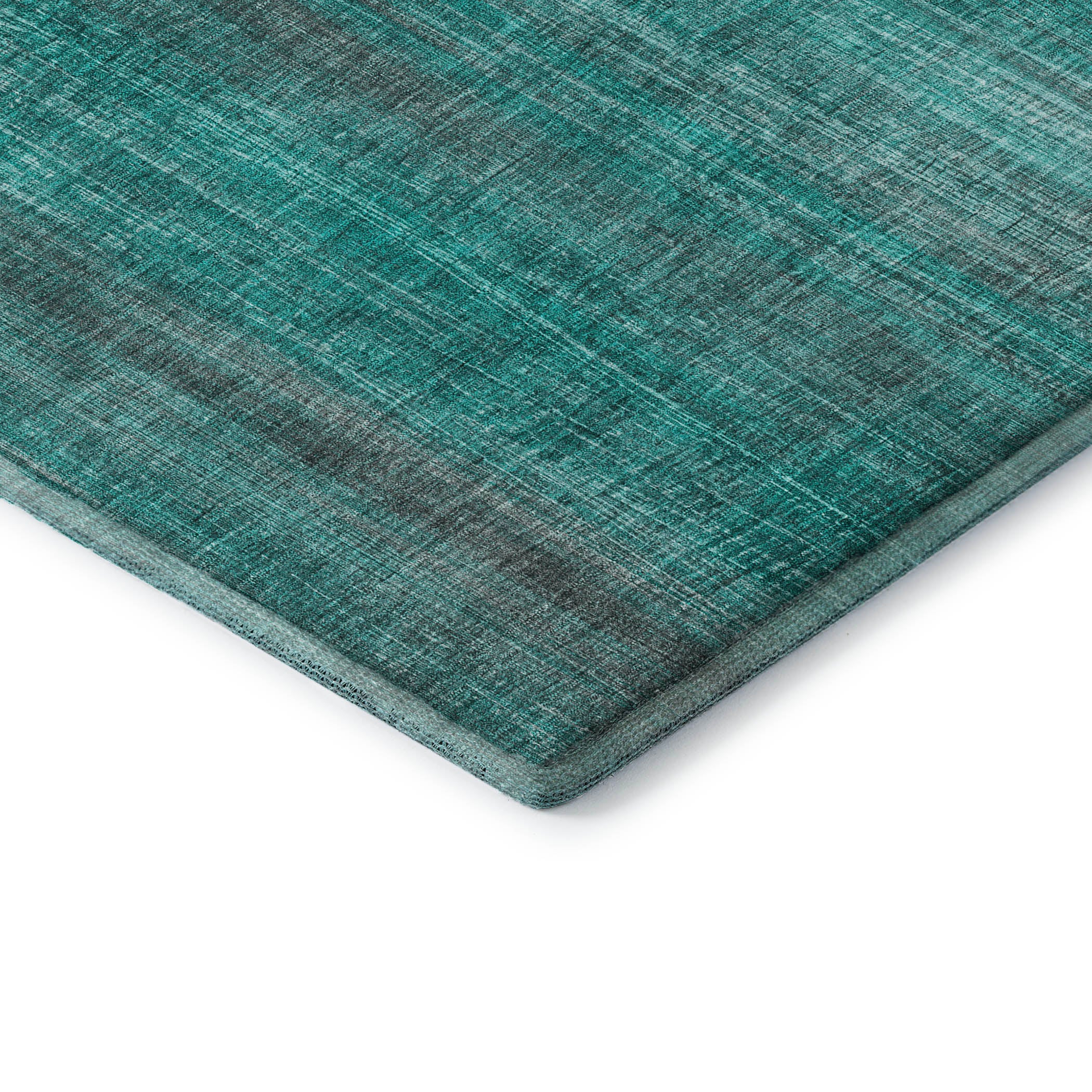 Budapest Machine Washable Transitional Teal Rug 1'8" x 2'6" #shape_Rectangle