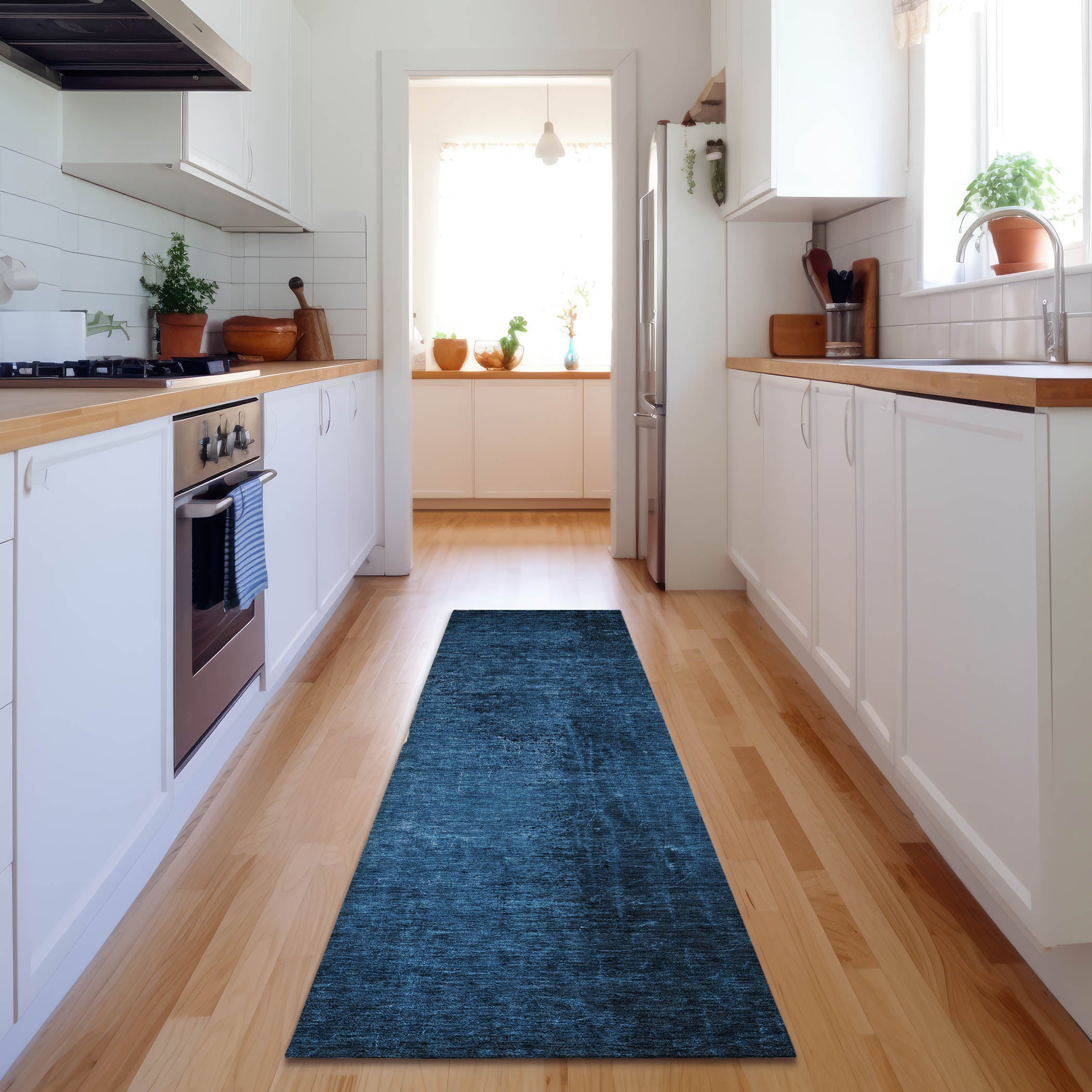 Jaipur Machine Washable Transitional Navy Blue Rug 2'3" x 7'6" #shape_Runner