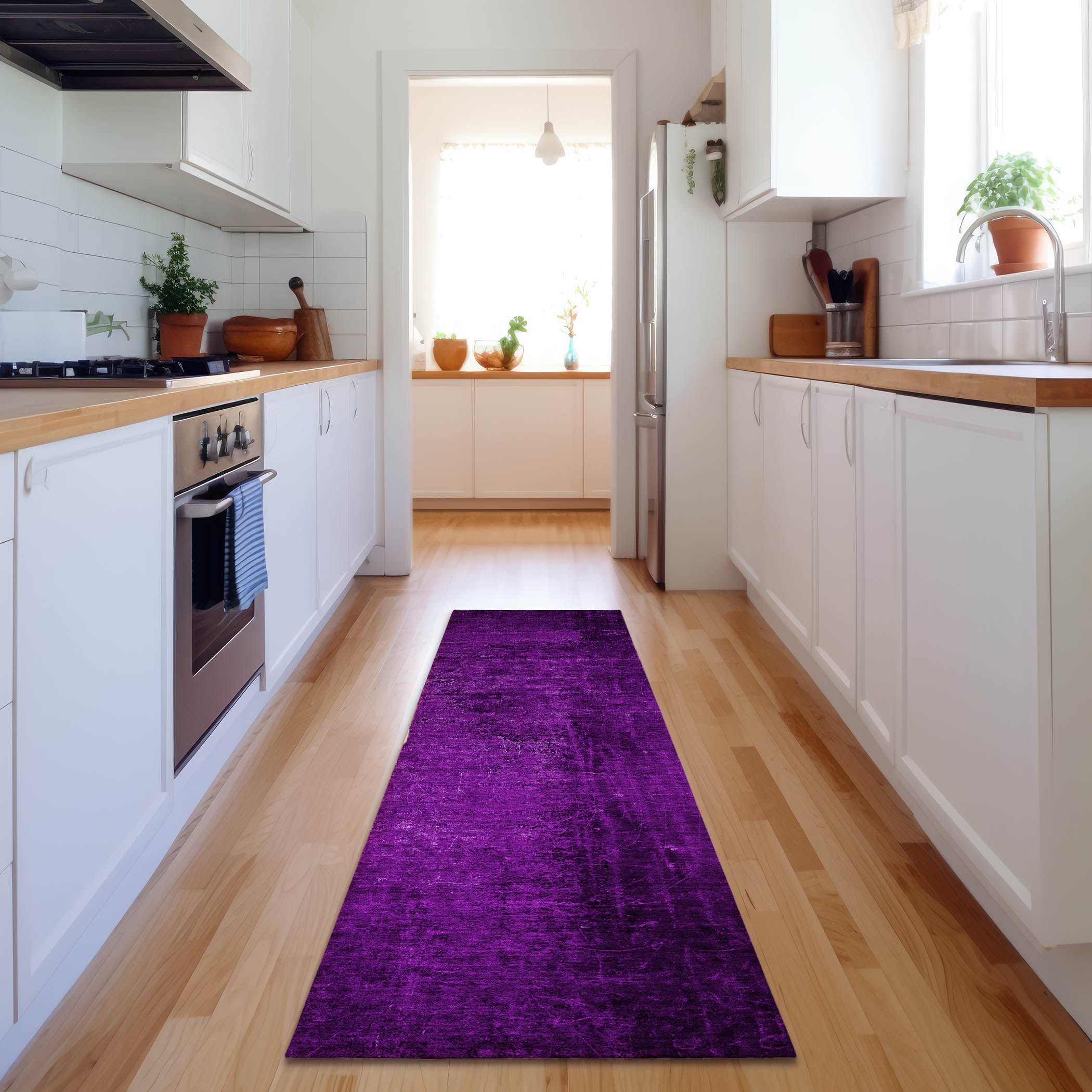 Jaipur Machine Washable Transitional Purple Rug 2'3" x 7'6" #shape_Runner