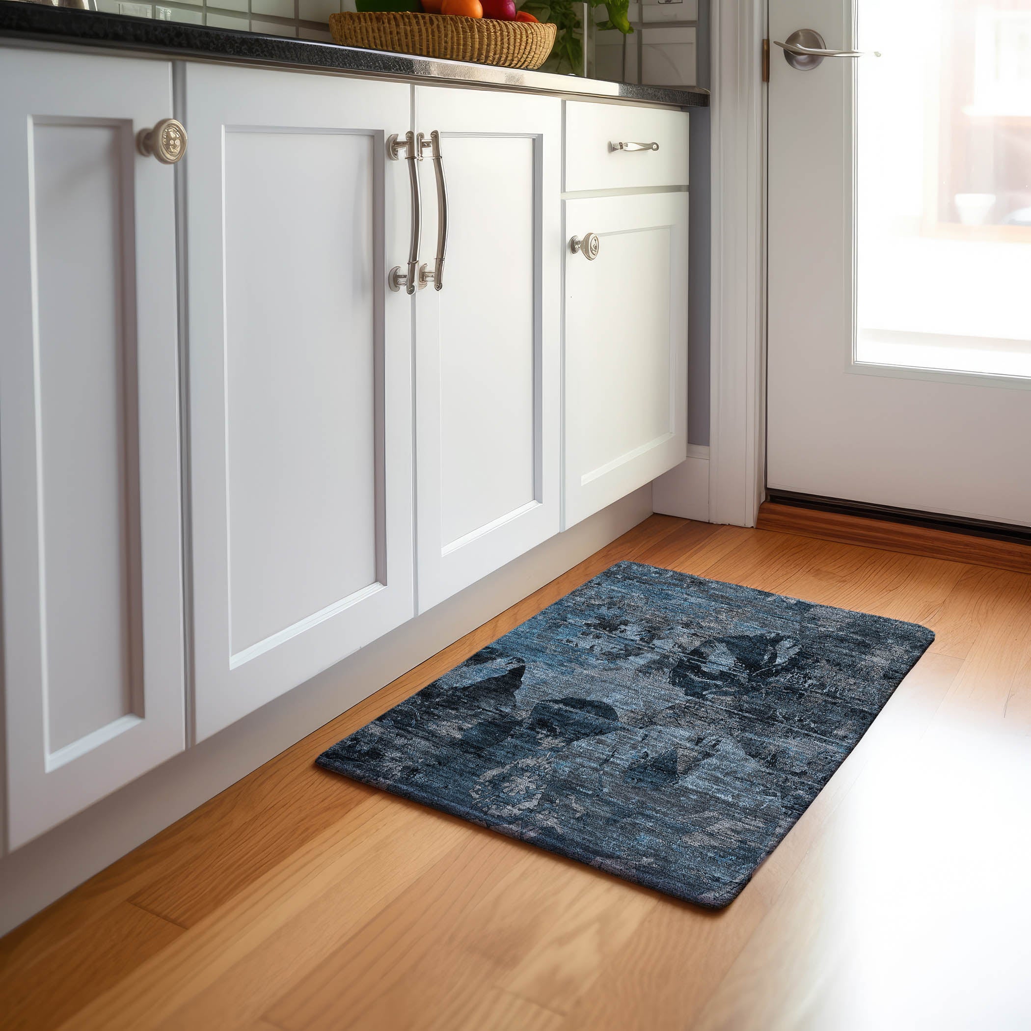 Dublin Machine Washable Transitional Denim Blue Rug 1'8" x 2'6" #shape_Rectangle
