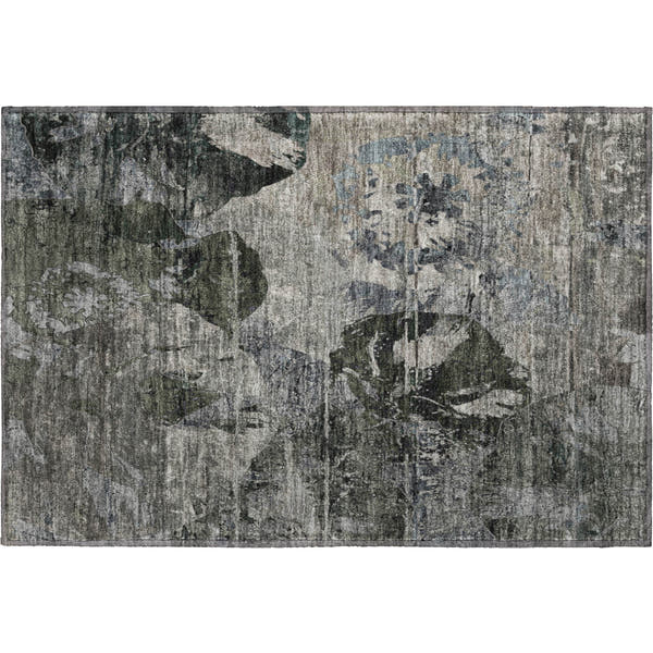 Dublin Machine Washable Transitional Gray Rug 1'8" x 2'6"