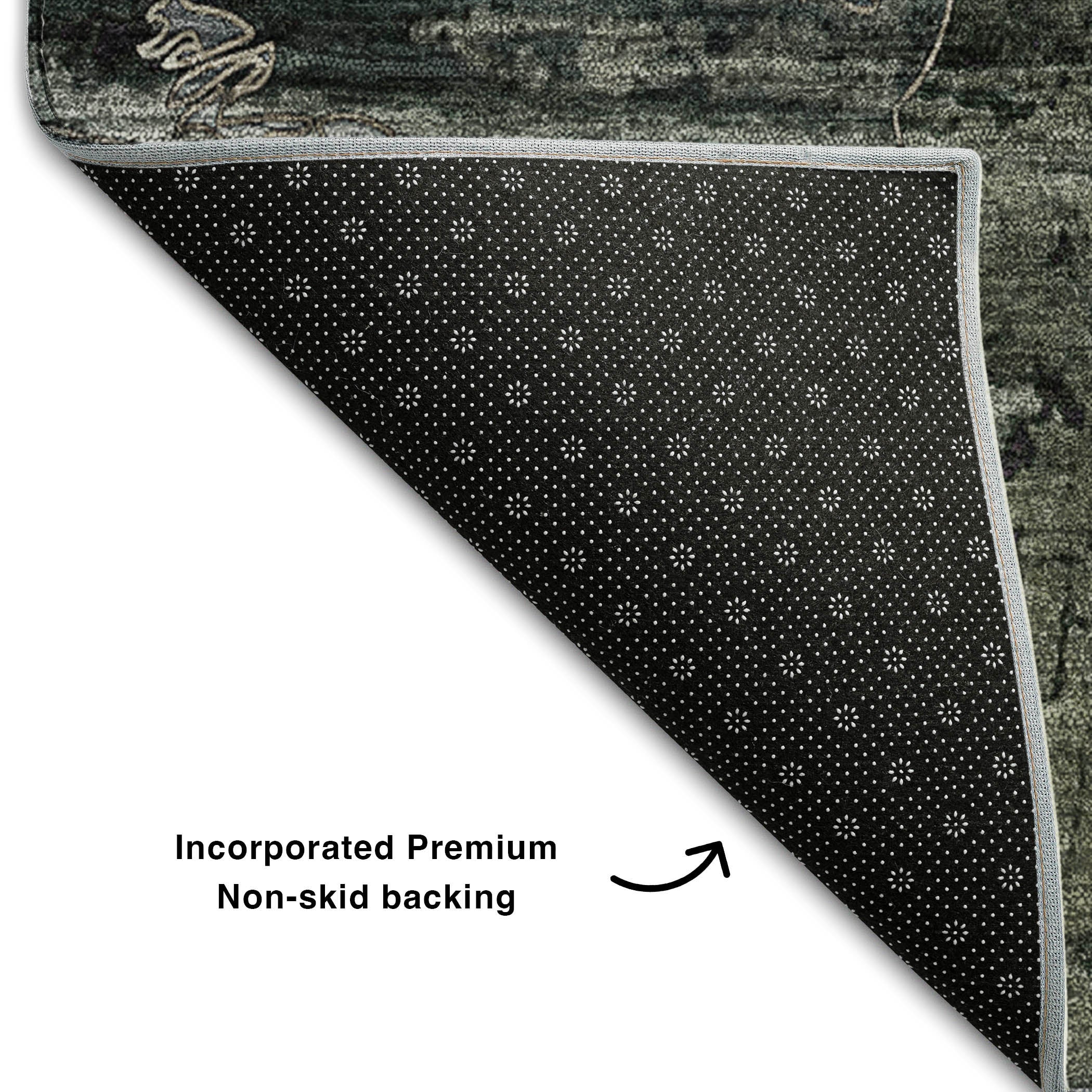 Dublin Machine Washable Transitional Gray Rug 1'8" x 2'6" #shape_Rectangle
