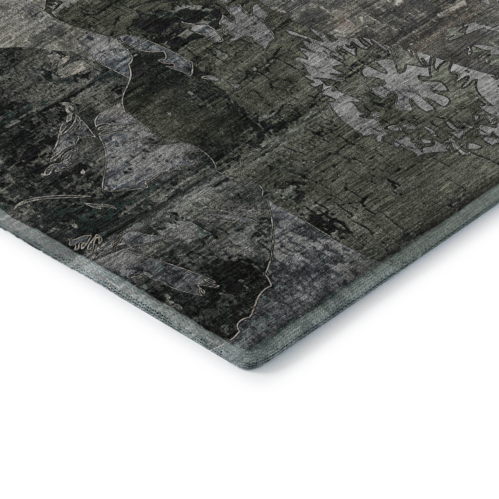 Dublin Machine Washable Transitional Gray Rug 1'8" x 2'6" #shape_Rectangle