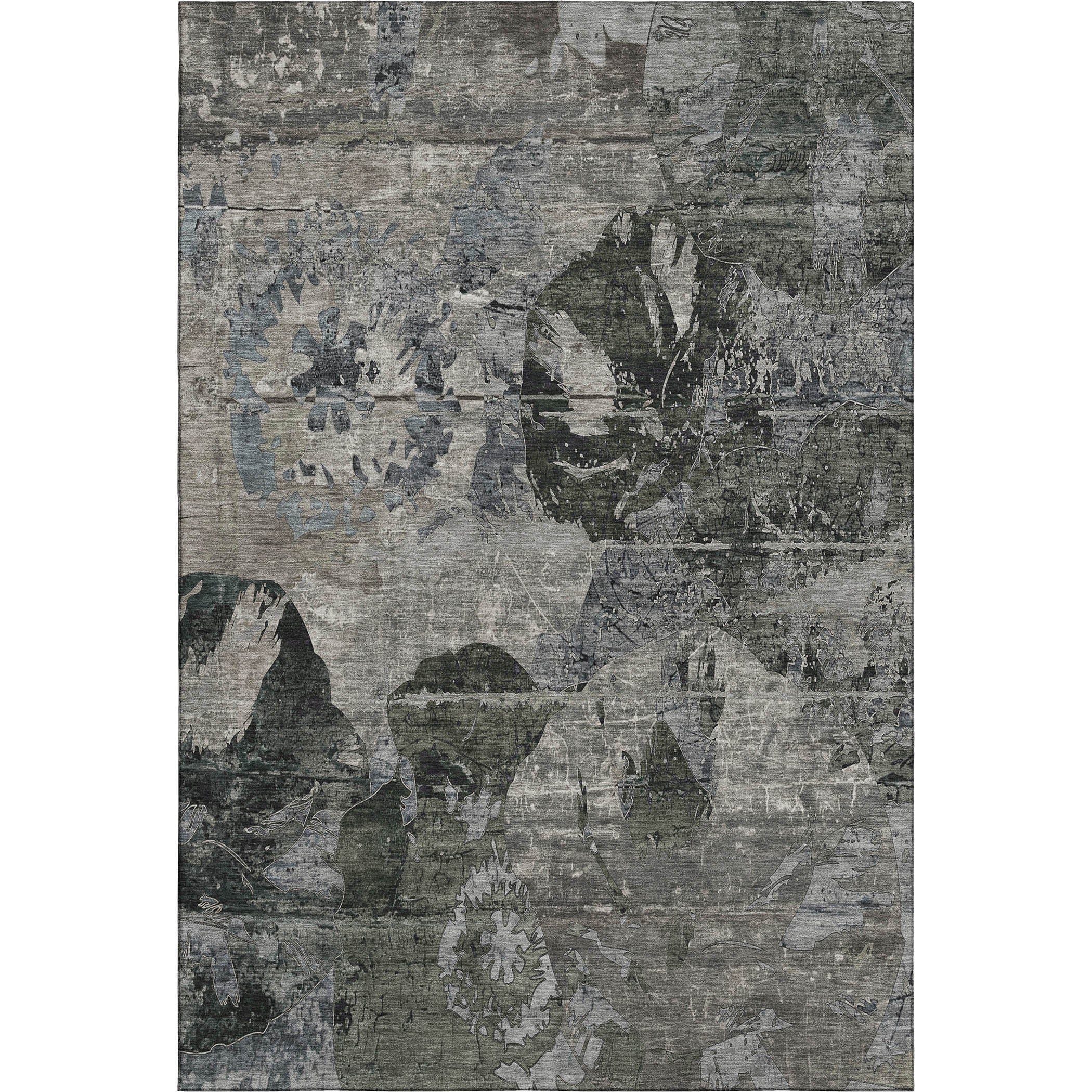 Dublin Machine Washable Transitional Gray Rug 2'6" x 3'10" #shape_Rectangle