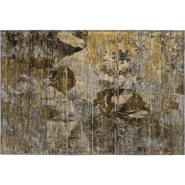 Dublin Machine Washable Transitional Mocha Brown Rug 1'8" x 2'6"