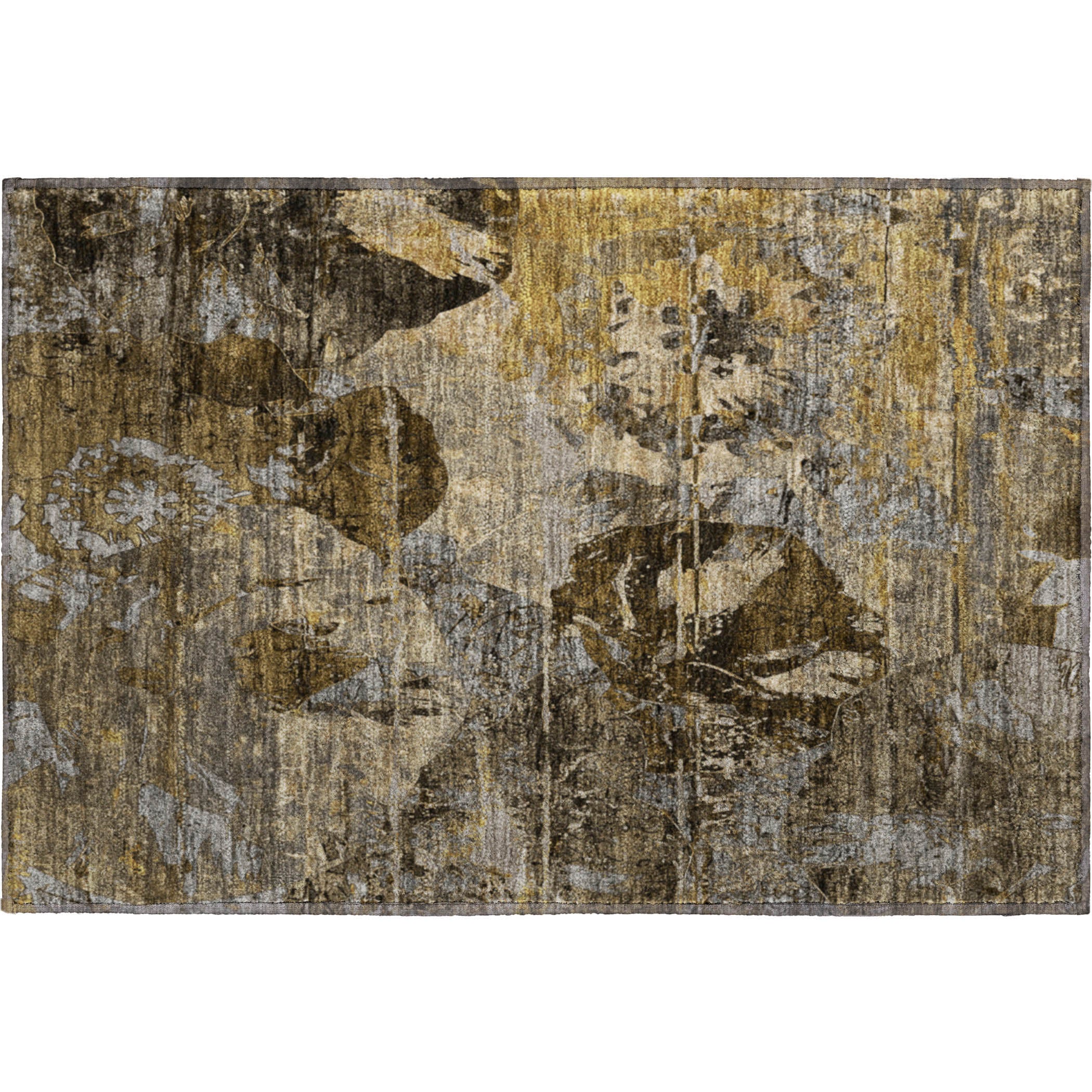 Dublin Machine Washable Transitional Mocha Brown Rug 1'8" x 2'6" #shape_Rectangle