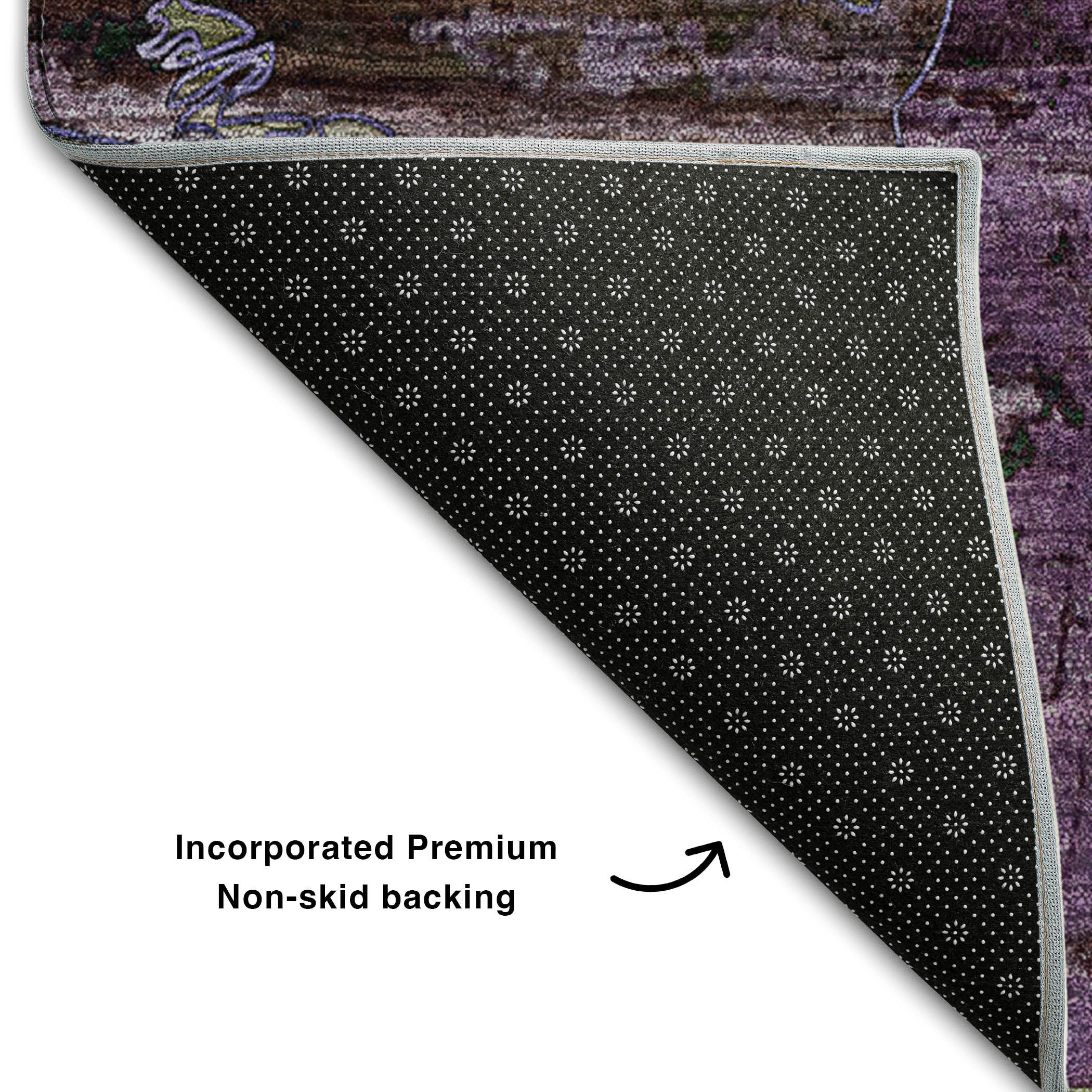 Dublin Machine Washable Transitional Purple Rug 1'8" x 2'6" #shape_Rectangle