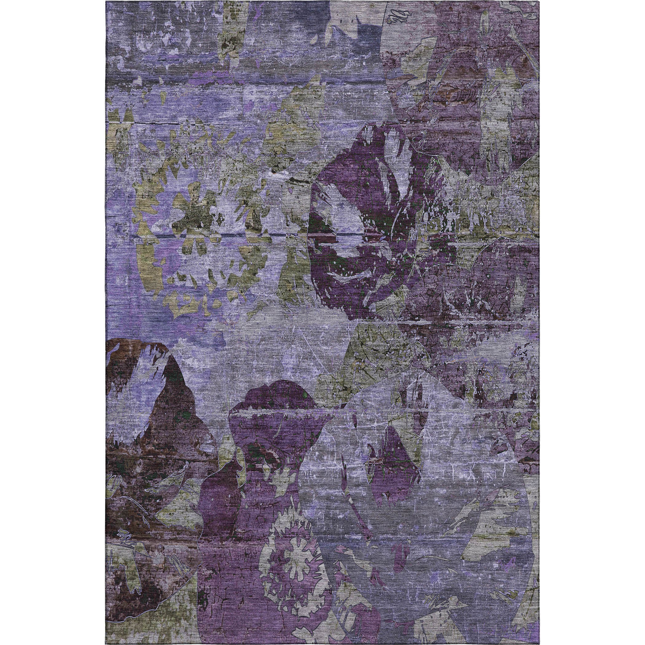 Dublin Machine Washable Transitional Purple Rug 2'6" x 3'10" #shape_Rectangle