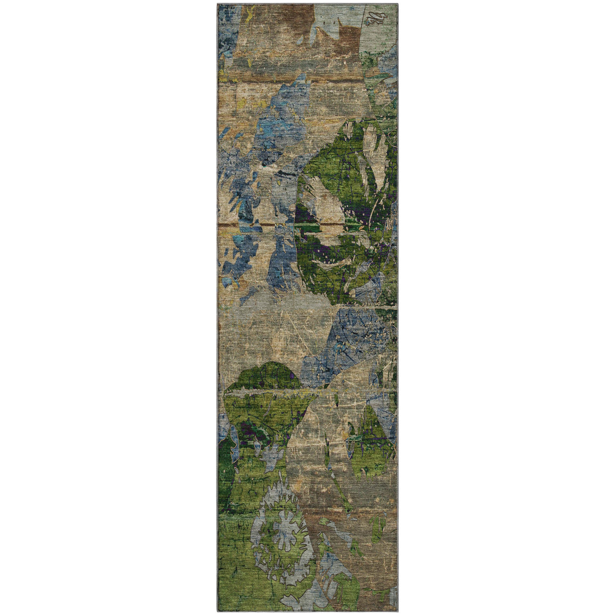 Dublin Machine Washable Transitional Taupe Brown Rug 2'3" x 7'6" #shape_Runner