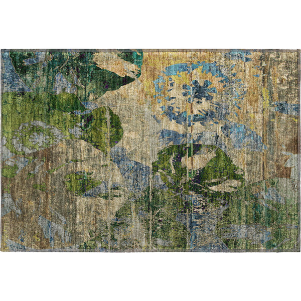 Dublin Machine Washable Transitional Taupe Brown Rug 1'8" x 2'6"
